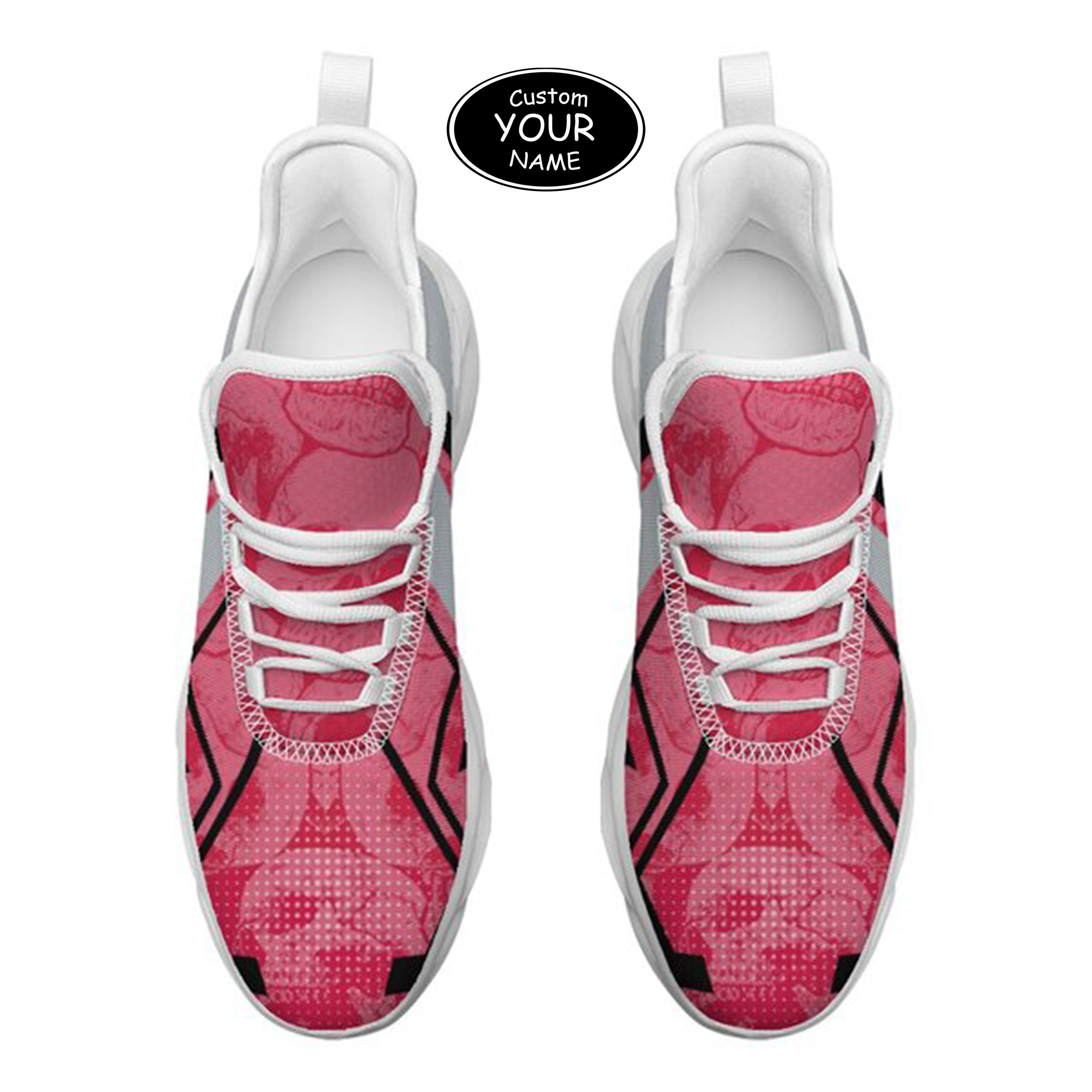 Max Sowl-25-yy-Columbus-3-5, Personalized Ohio State Buckeyes Custom Max Sowl Shoes, Personalized Skull Sport Footwear, Custom Color-Blocked Running Shoes