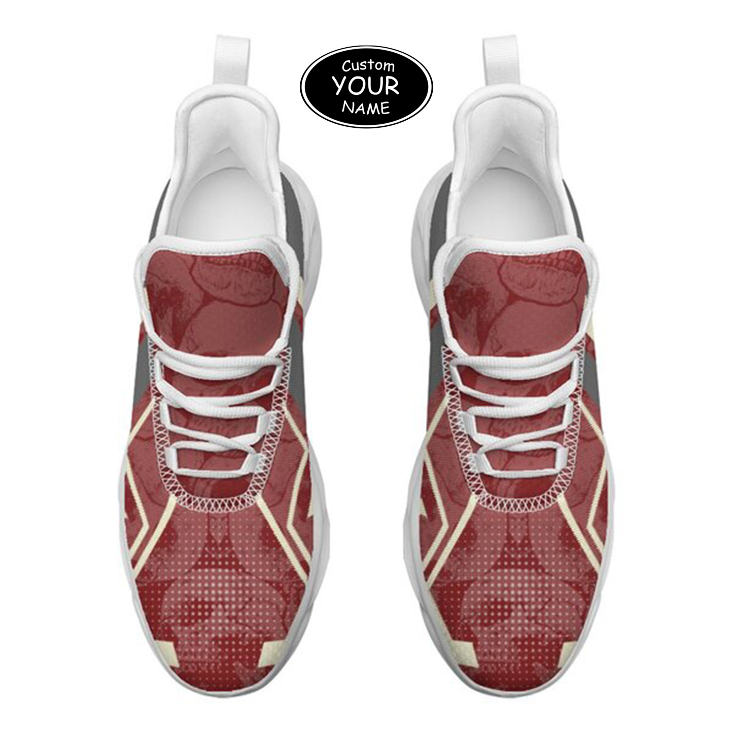 Max Sowl-25-yy-Norman-4-5, Personalized Oklahoma Sooners Custom Max Sowl Shoes, Personalized Skull Sport Footwear, Custom Color-Blocked Running Shoes