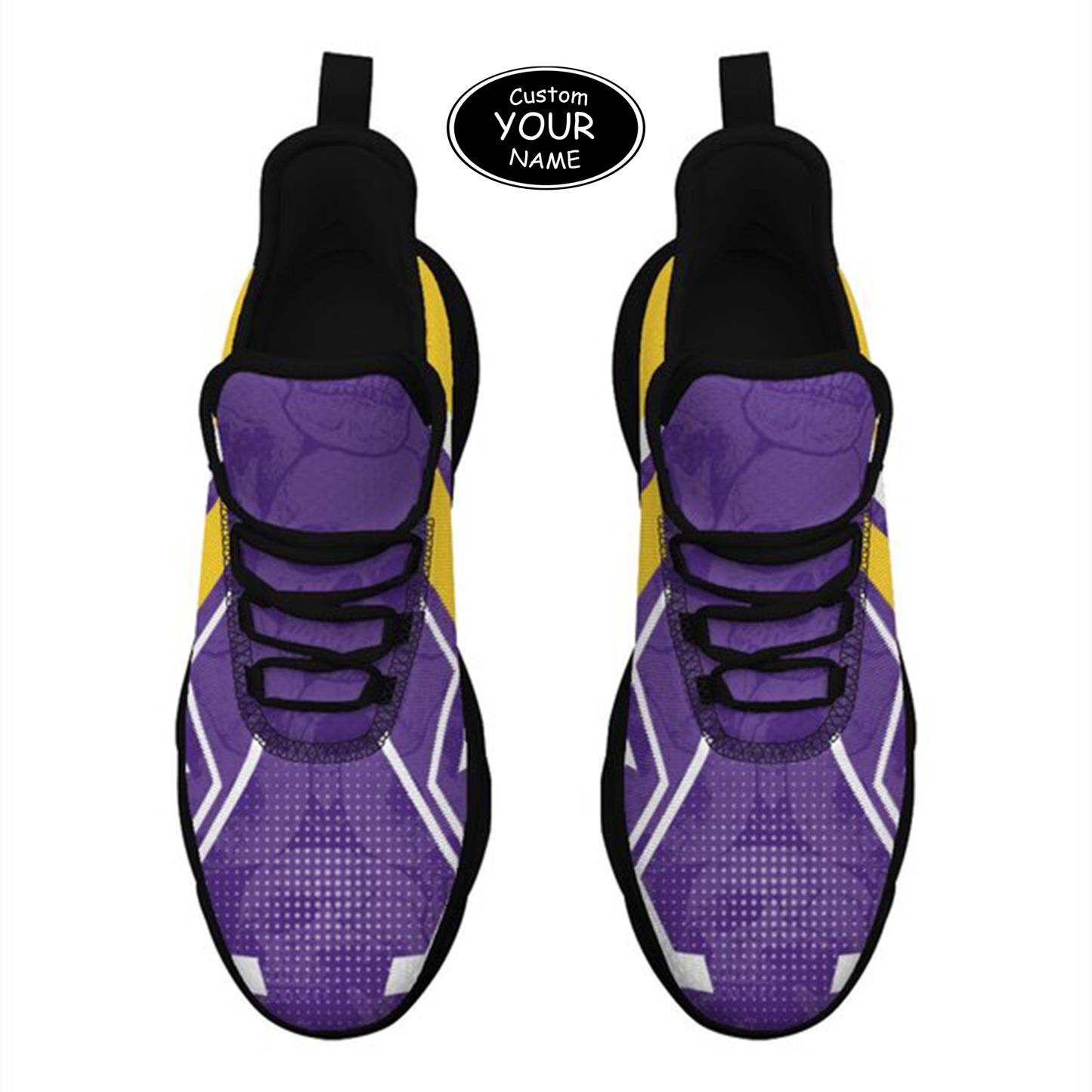 Max Sowl-25-yy-Baton Rouge-6-5, Personalized LSU Tigers Custom Max Sowl Shoes, Personalized Skull Sport Footwear, Custom Color-Blocked Running Shoes