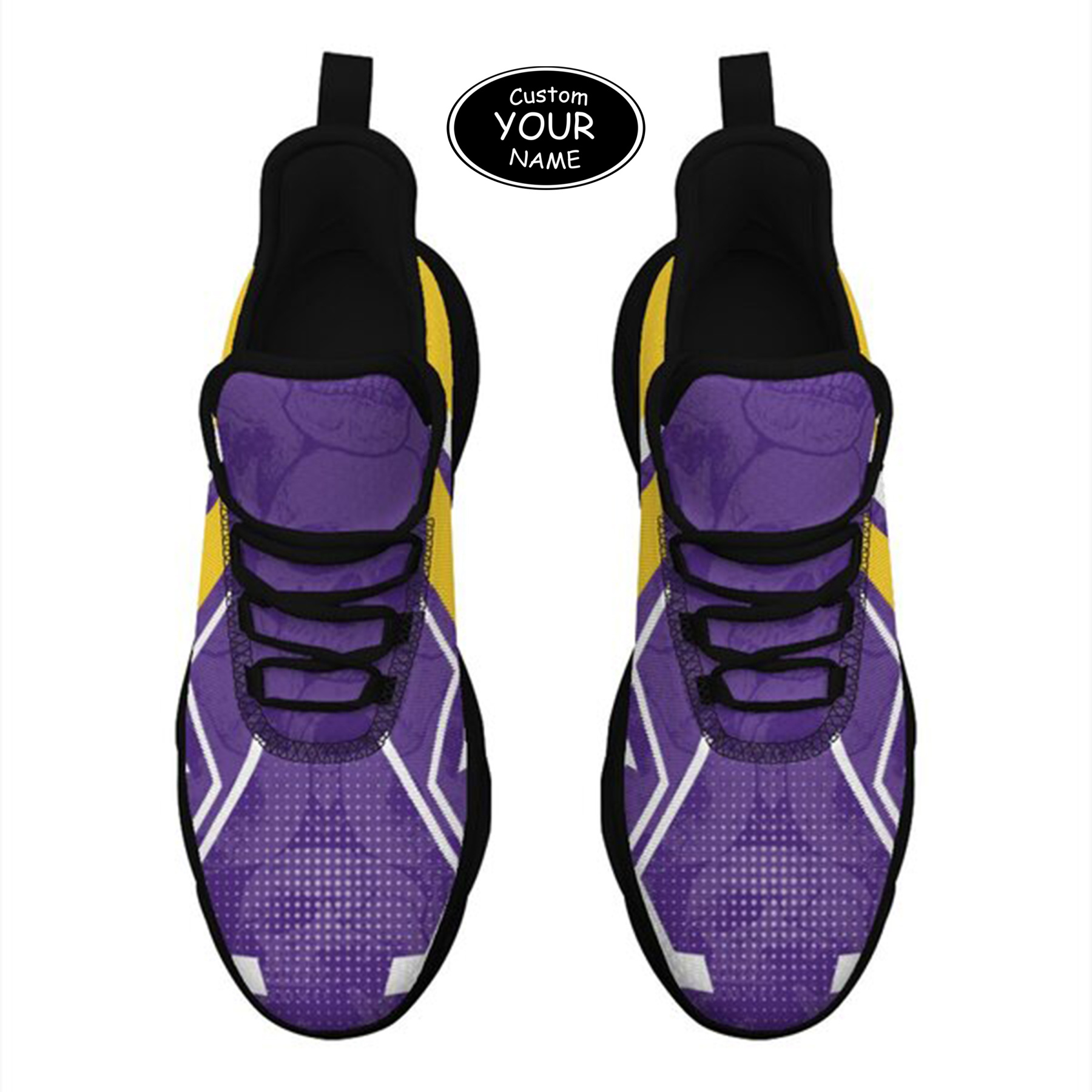 Max Sowl-25-yy-Baton Rouge-6-5, Personalized LSU Tigers Custom Max Sowl Shoes, Personalized Skull Sport Footwear, Custom Color-Blocked Running Shoes