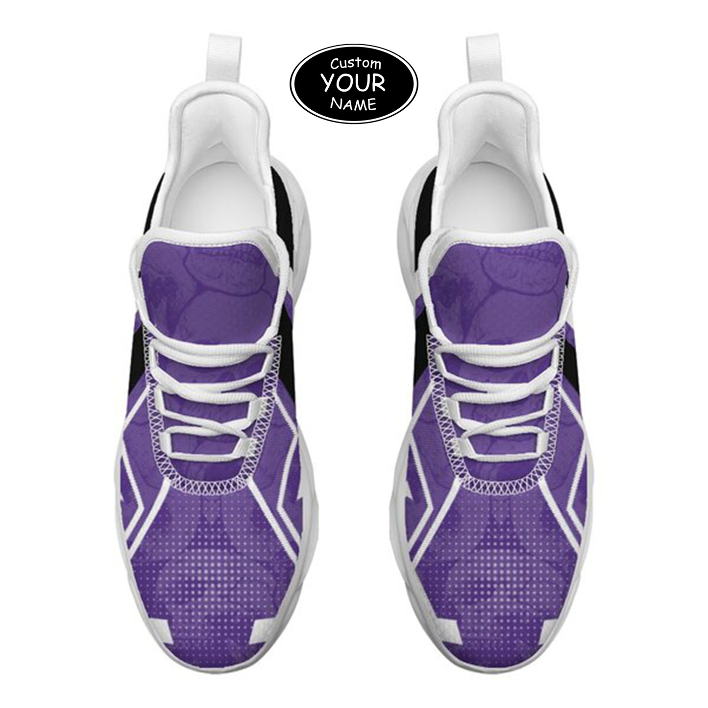 Max Sowl-25-yy-Evanston-21-5, Personalized Northwestern Wildcats Custom Max Sowl Shoes, Personalized Skull Sport Footwear, Custom Color-Blocked Running Shoes