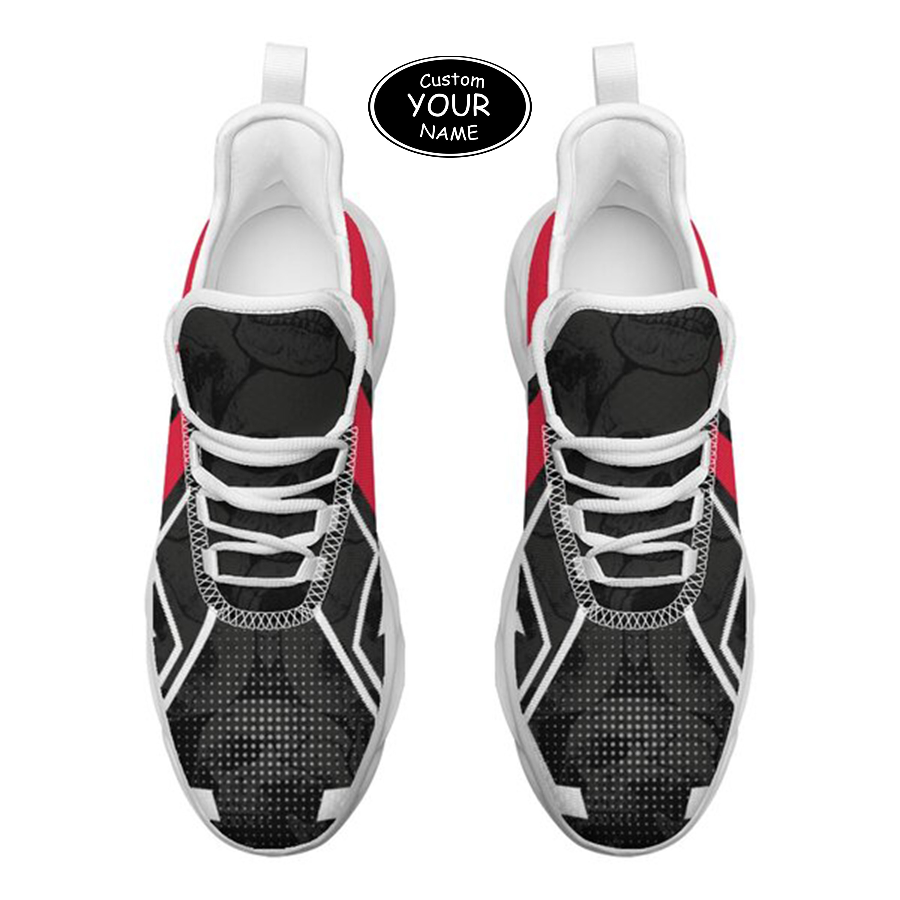 Max Sowl-25-yy-Cincinnati-24-5, Personalized Cincinnati Bearcats Custom Max Sowl Shoes, Personalized Skull Sport Footwear, Custom Color-Blocked Running Shoes