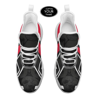 Max Sowl-25-yy-Cincinnati-24-5, Personalized Cincinnati Bearcats Custom Max Sowl Shoes, Personalized Skull Sport Footwear, Custom Color-Blocked Running Shoes