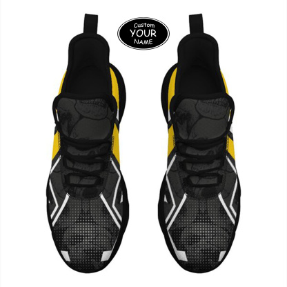 Max Sowl-25-yy-Iowa City-25-5, Personalized Iowa Hawkeyes Custom Max Sowl Shoes, Personalized Skull Sport Footwear, Custom Color-Blocked Running Shoes