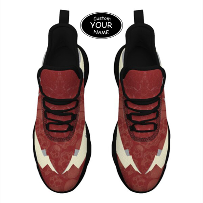 Max Sowl-25-cy-Norman-4-6, Personalized Oklahoma Sooners Custom Max Sowl Shoes, Personalized Skull Sport Footwear, Custom Color-Blocked Running Shoes