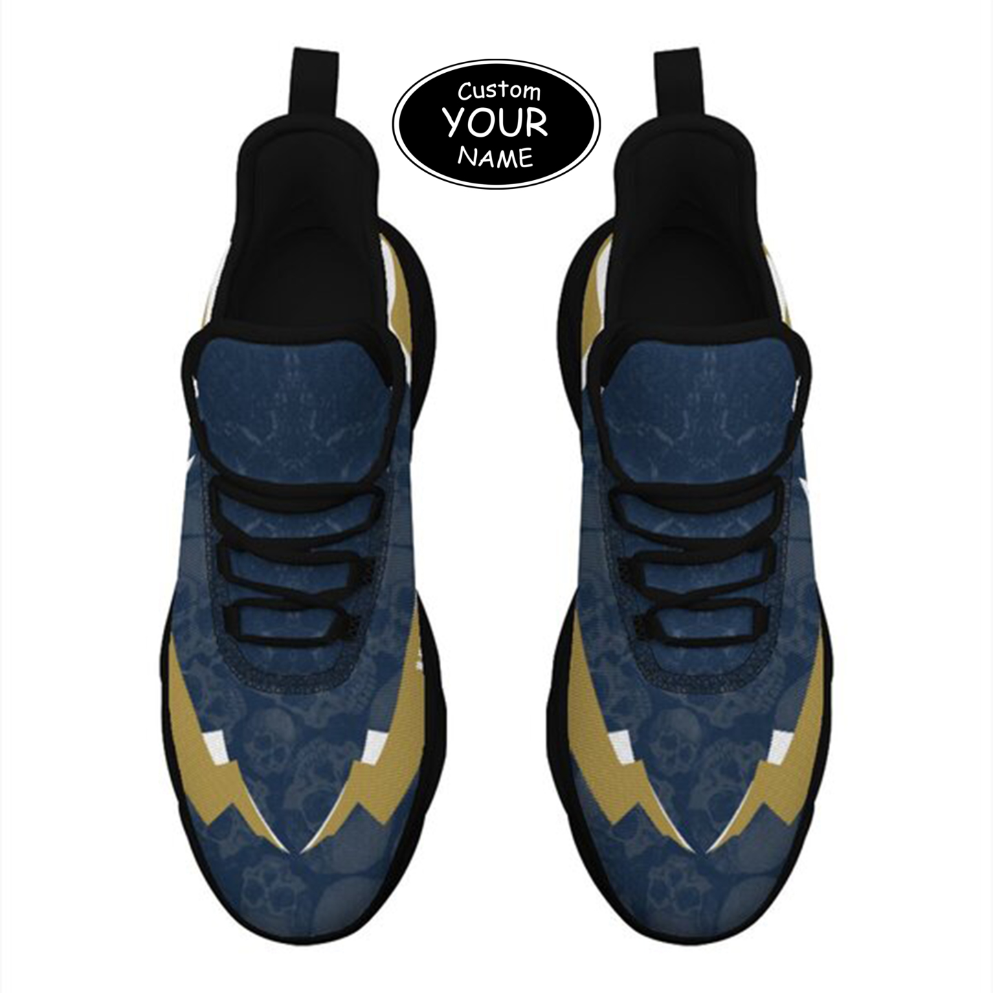 Max Sowl-25-cy-South Bend-5-6, Personalized Notre Dame Fighting Irish Custom Max Sowl Shoes, Personalized Skull Sport Footwear, Custom Color-Blocked Running Shoes