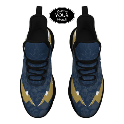 Max Sowl-25-cy-South Bend-5-6, Personalized Notre Dame Fighting Irish Custom Max Sowl Shoes, Personalized Skull Sport Footwear, Custom Color-Blocked Running Shoes