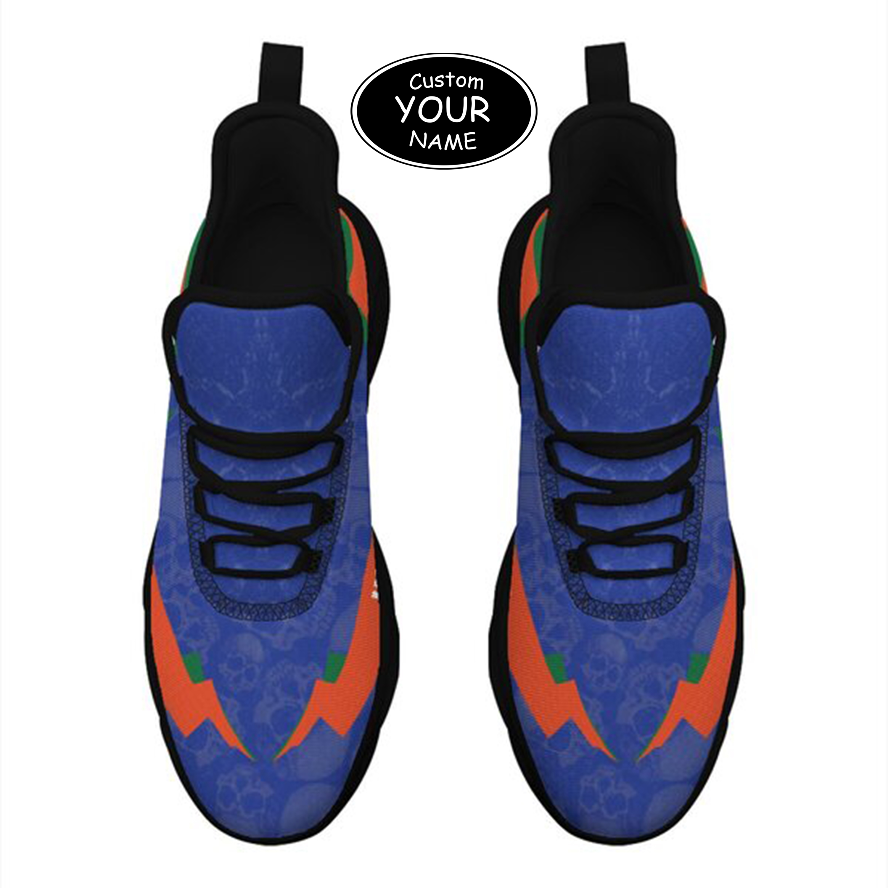 Max Sowl-25-cy-Gainesville-7-6, Personalized Florida Gators Custom Max Sowl Shoes, Personalized Skull Sport Footwear, Custom Color-Blocked Running Shoes