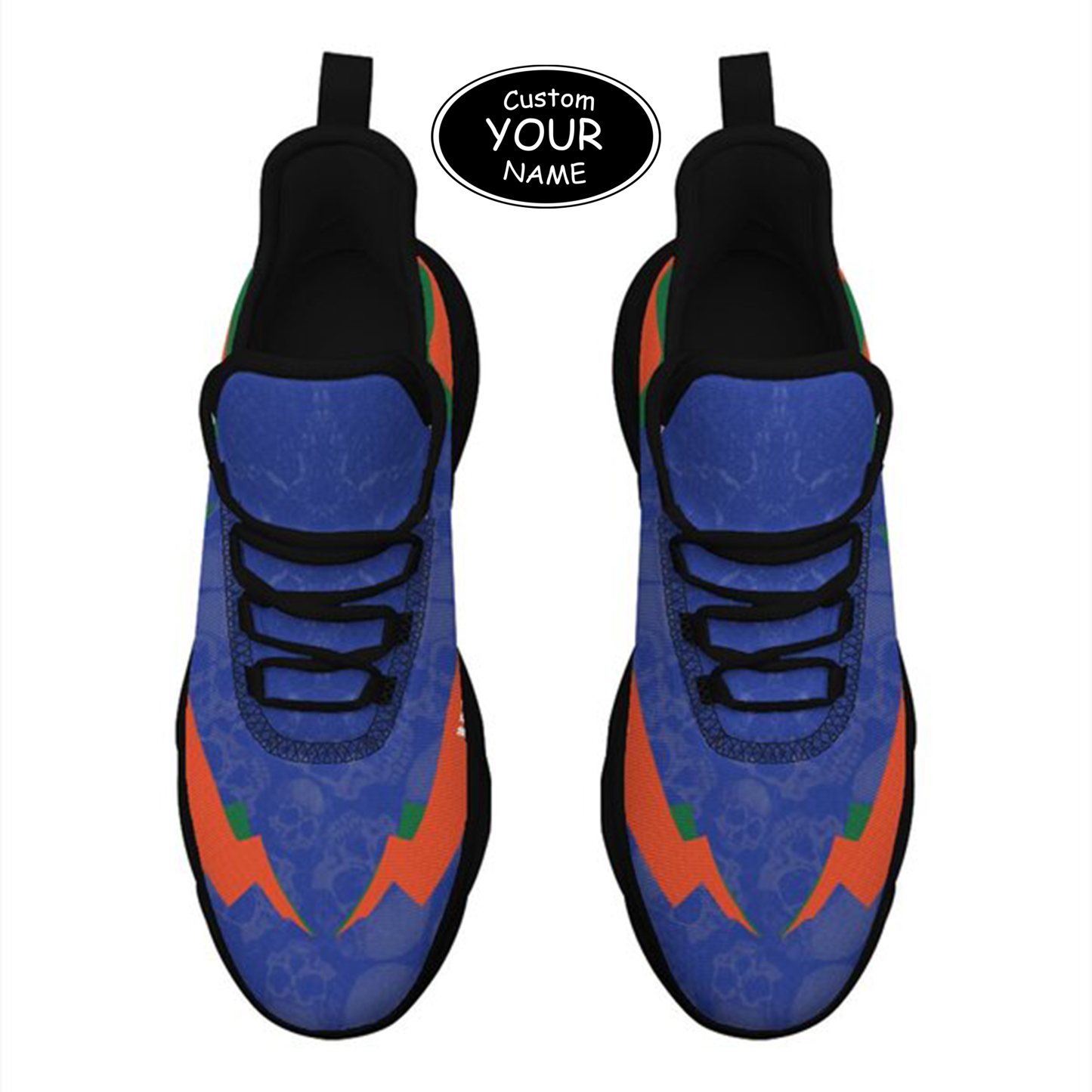 Max Sowl-25-cy-Gainesville-7-6, Personalized Florida Gators Custom Max Sowl Shoes, Personalized Skull Sport Footwear, Custom Color-Blocked Running Shoes
