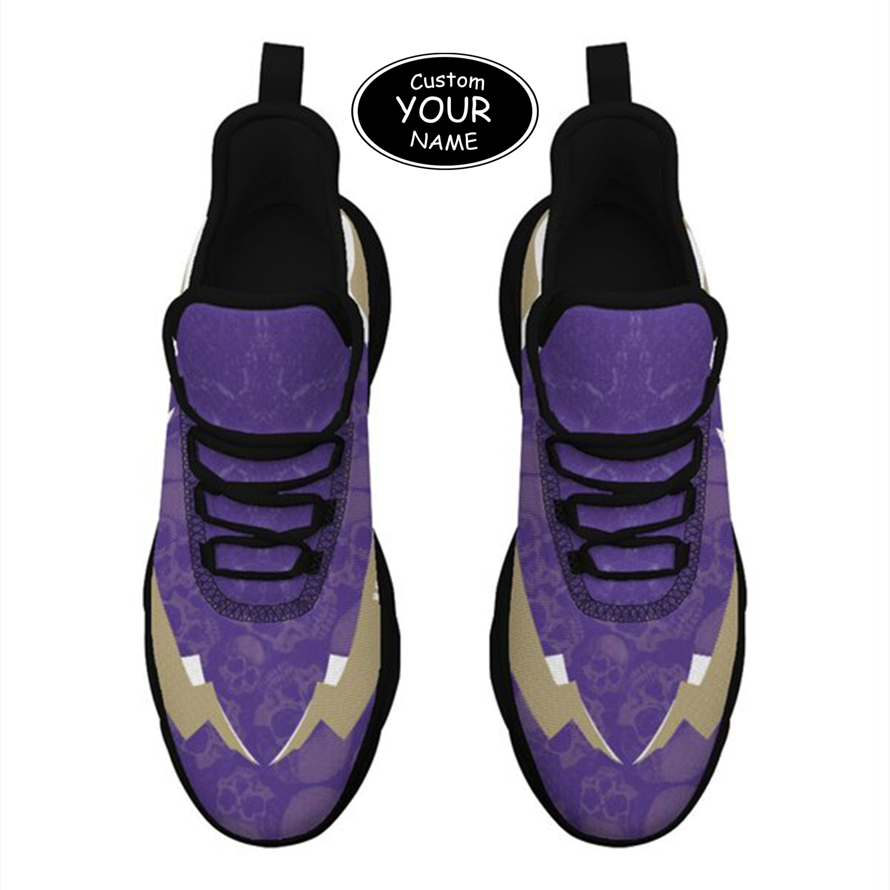 Max Sowl-25-cy-Seattle-13-6, Personalized Washington Huskies Custom Max Sowl Shoes, Personalized Skull Sport Footwear, Custom Color-Blocked Running Shoes