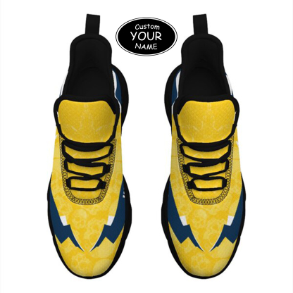 Max Sowl-25-cy-Ann Arbor-14-6, Personalized Michigan Wolverines Custom Max Sowl Shoes, Personalized Skull Sport Footwear, Custom Color-Blocked Running Shoes