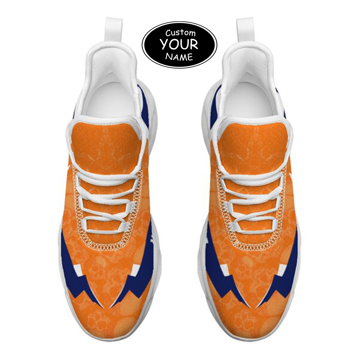 Max Sowl-25-cy-Syracuse-15-6, Personalized Syracuse Orange Custom Max Sowl Shoes, Personalized Skull Sport Footwear, Custom Color-Blocked Running Shoes