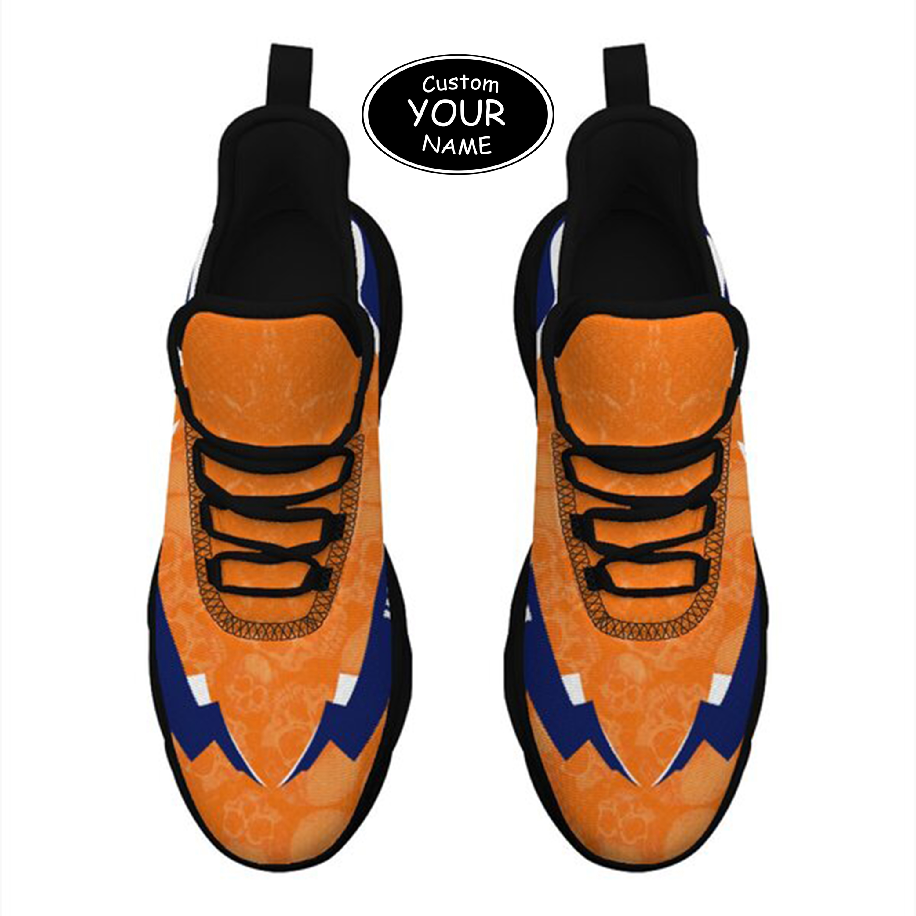 Max Sowl-25-cy-Syracuse-15-6, Personalized Syracuse Orange Custom Max Sowl Shoes, Personalized Skull Sport Footwear, Custom Color-Blocked Running Shoes