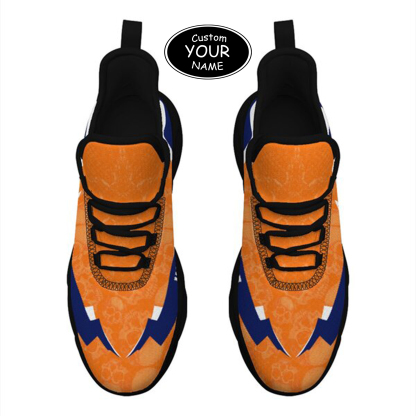 Max Sowl-25-cy-Syracuse-15-6, Personalized Syracuse Orange Custom Max Sowl Shoes, Personalized Skull Sport Footwear, Custom Color-Blocked Running Shoes