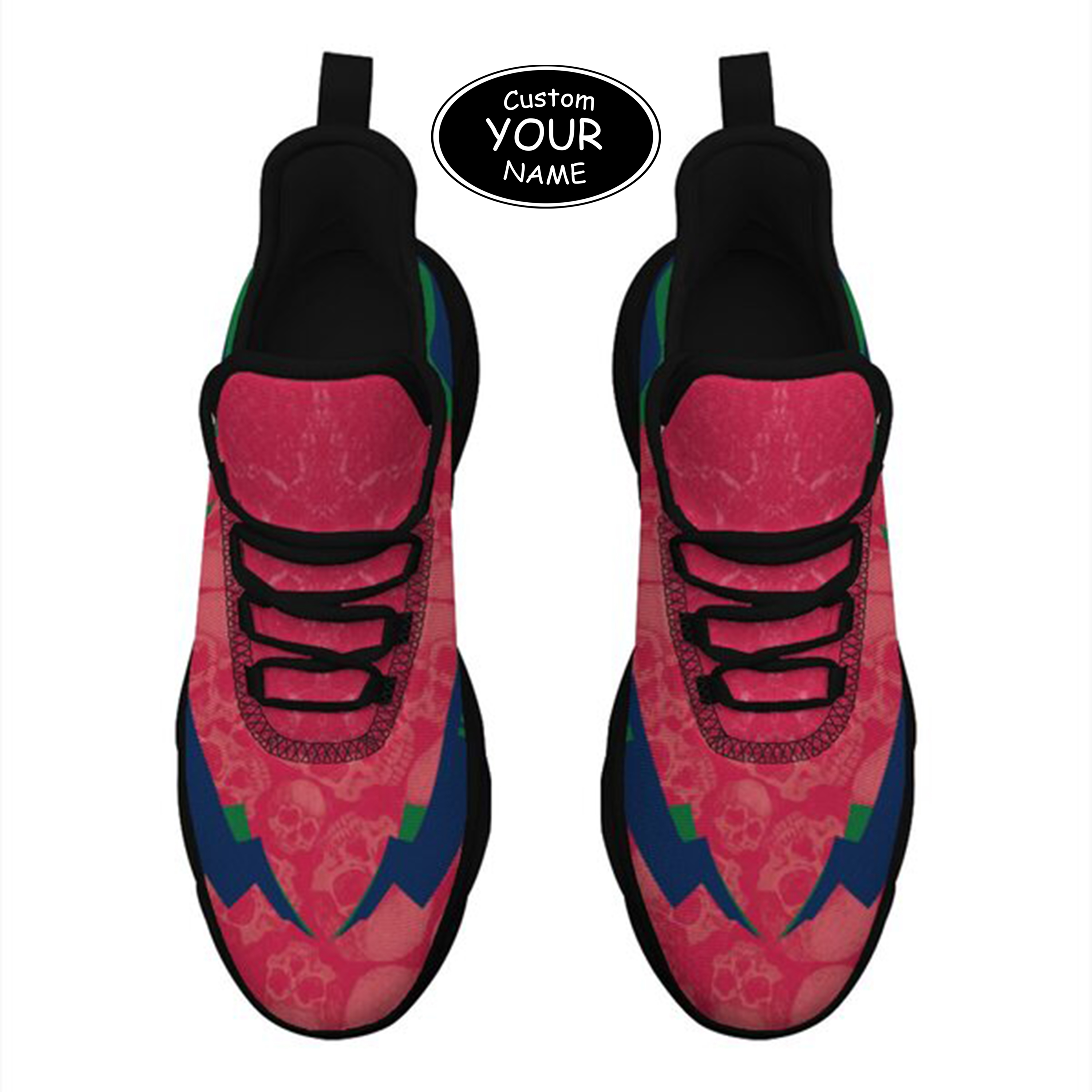 Max Sowl-25-cy-Fresno-18-6, Personalized Fresno State Bulldogs Custom Max Sowl Shoes, Personalized Skull Sport Footwear, Custom Color-Blocked Running Shoes