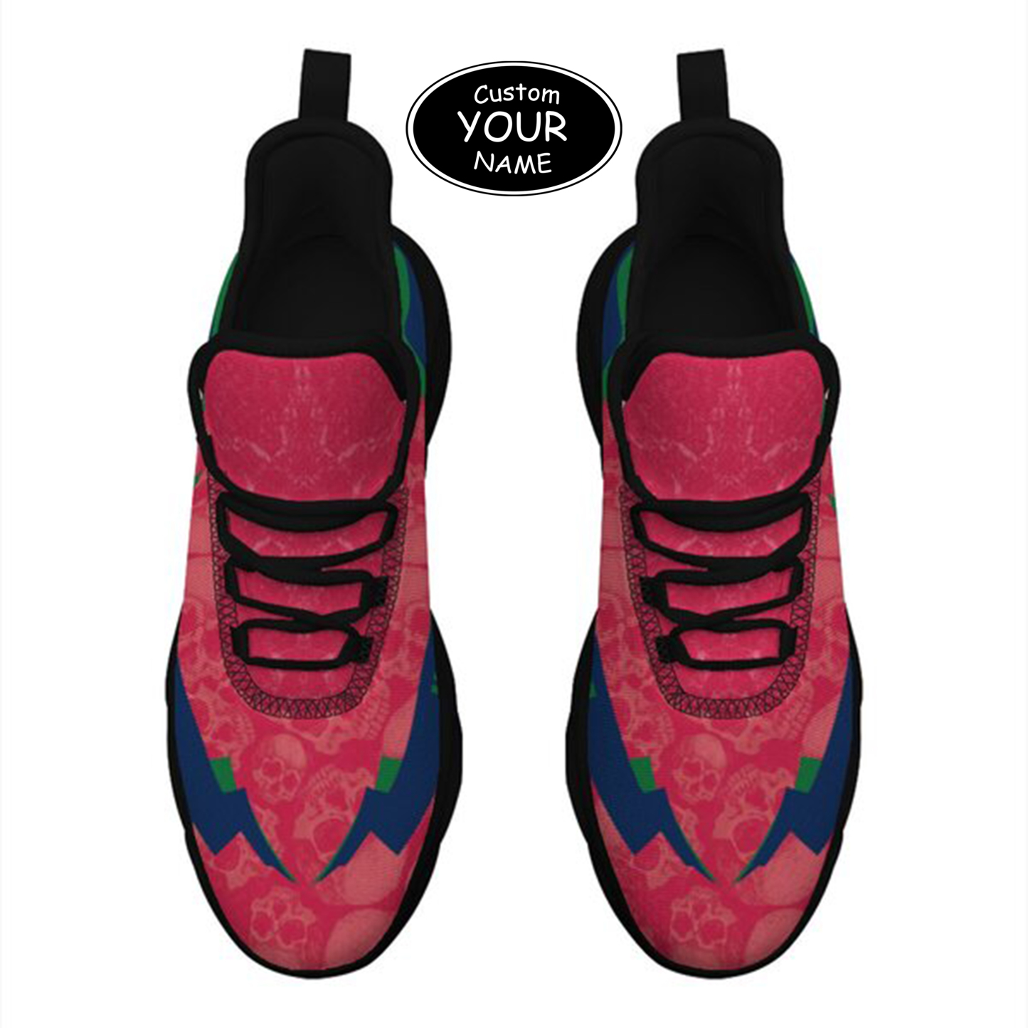 Max Sowl-25-cy-Fresno-18-6, Personalized Fresno State Bulldogs Custom Max Sowl Shoes, Personalized Skull Sport Footwear, Custom Color-Blocked Running Shoes