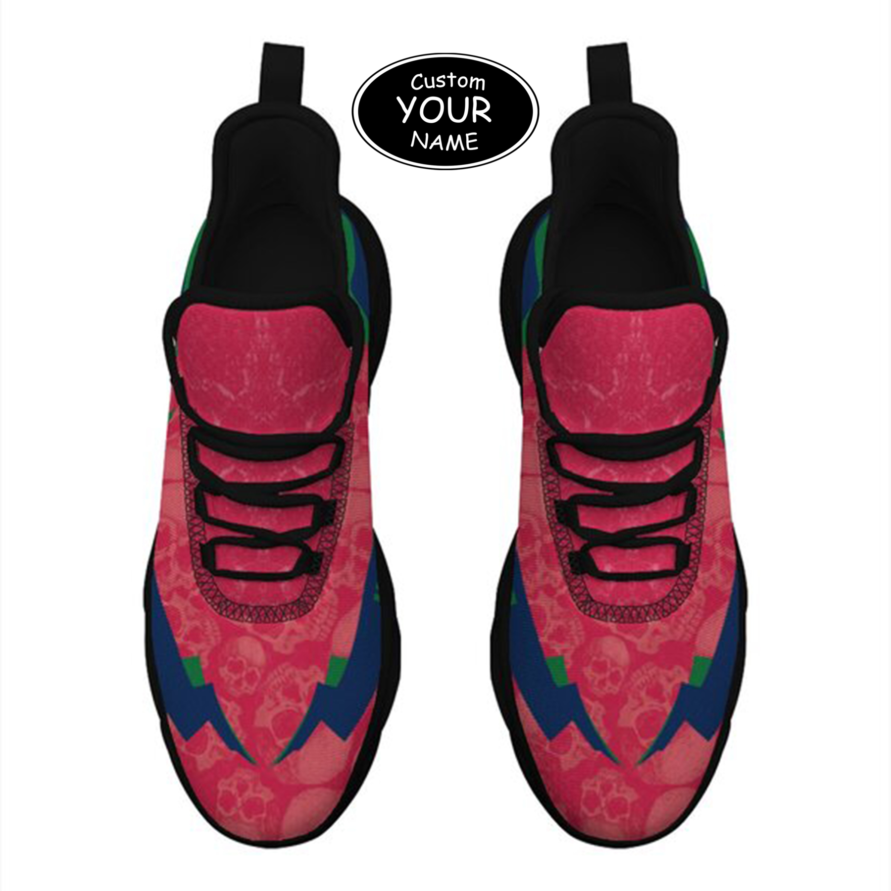 Max Sowl-25-cy-Fresno-18-6, Personalized Fresno State Bulldogs Custom Max Sowl Shoes, Personalized Skull Sport Footwear, Custom Color-Blocked Running Shoes