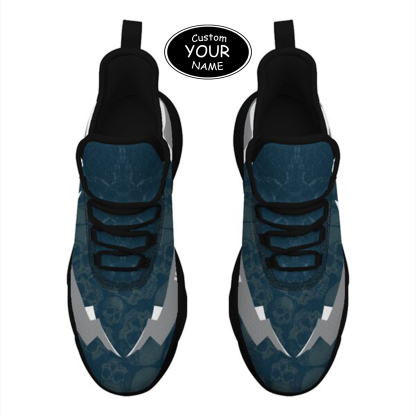 Max Sowl-25-cy-Logan-22-6, Personalized Utah State Aggies Custom Max Sowl Shoes, Personalized Skull Sport Footwear, Custom Color-Blocked Running Shoes
