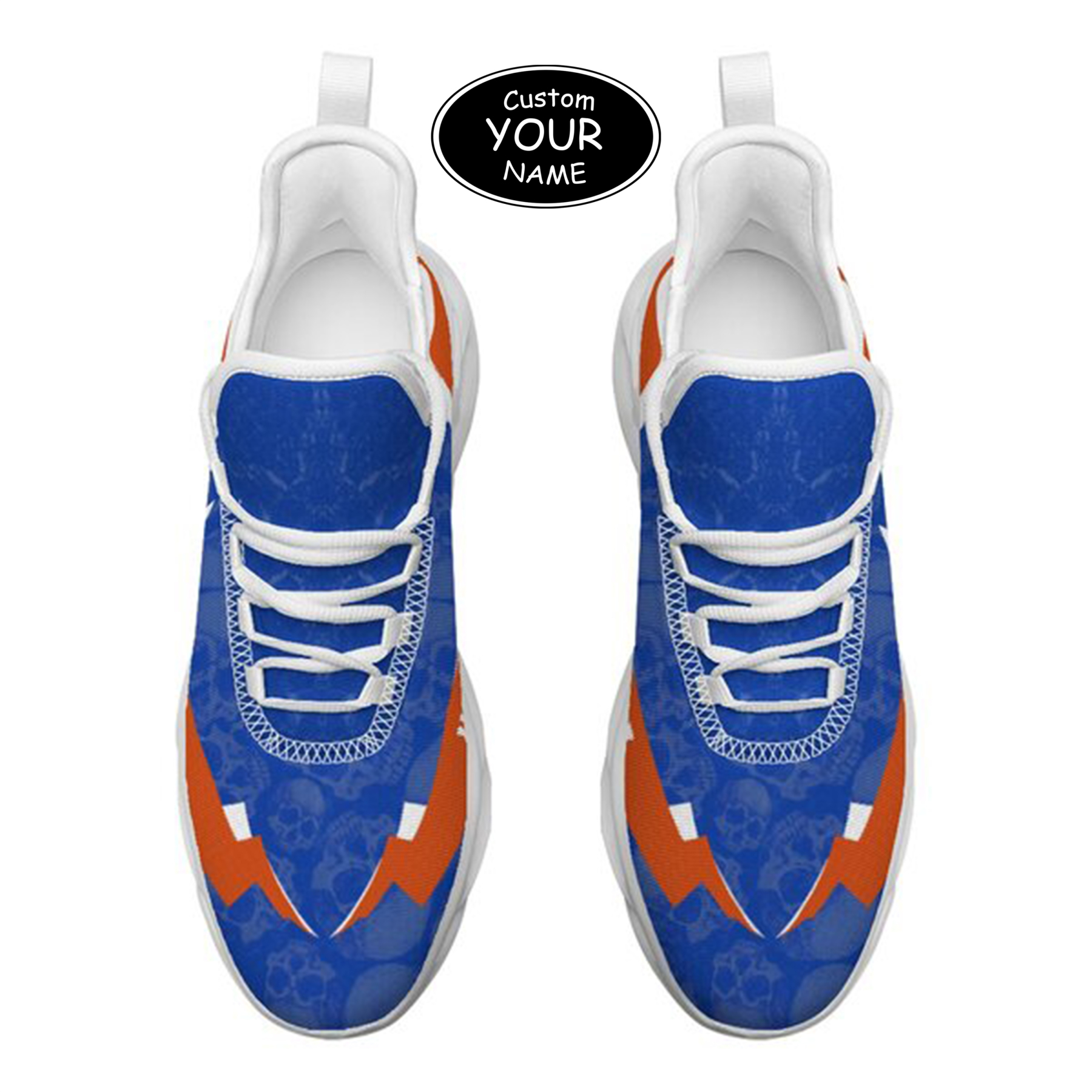 Max Sowl-25-cy-Boise-23-6, Personalized Boise State Broncos Custom Max Sowl Shoes, Personalized Skull Sport Footwear, Custom Color-Blocked Running Shoes
