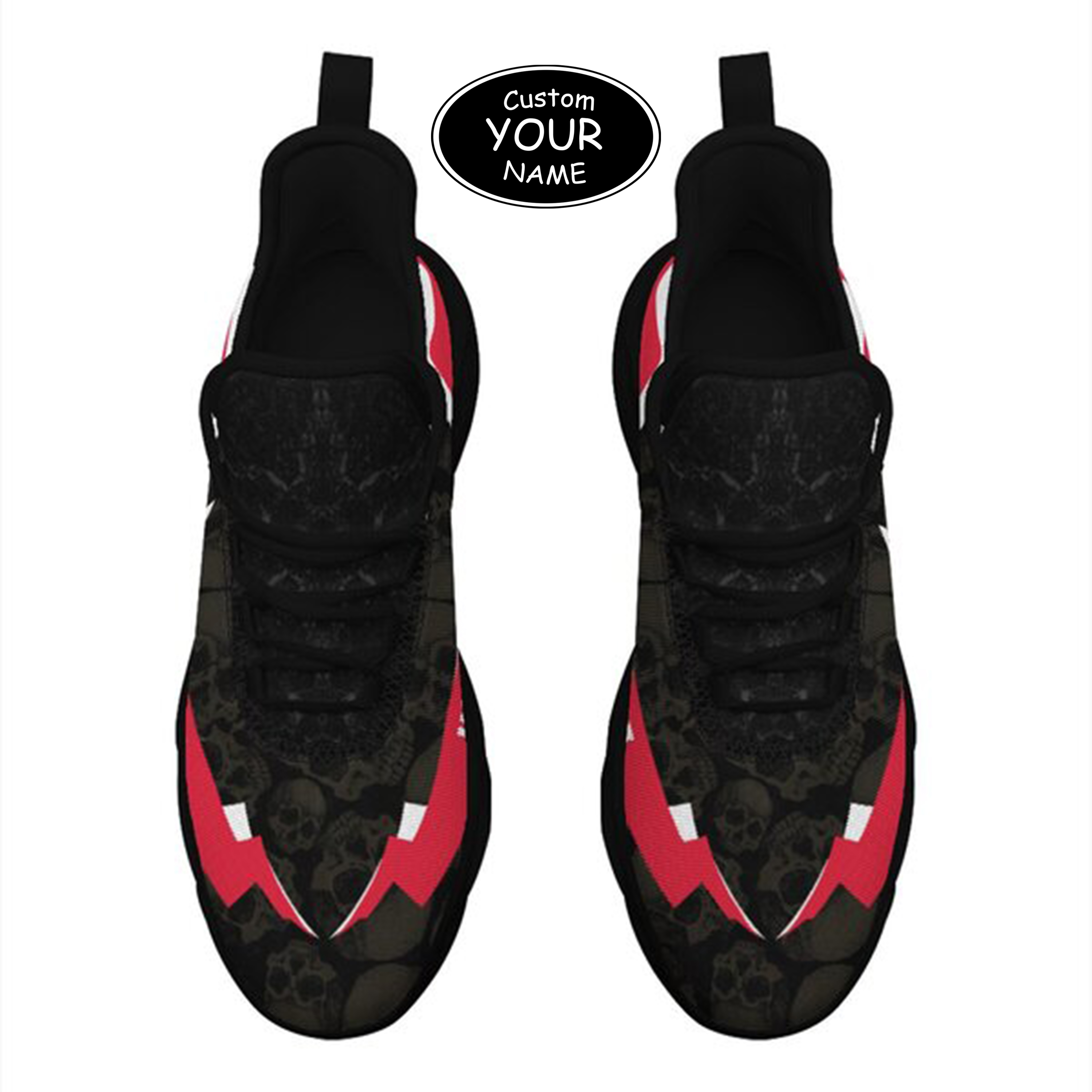 Max Sowl-25-cy-Cincinnati-24-6, Personalized Cincinnati Bearcats Custom Max Sowl Shoes, Personalized Skull Sport Footwear, Custom Color-Blocked Running Shoes