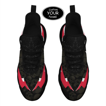 Max Sowl-25-cy-Cincinnati-24-6, Personalized Cincinnati Bearcats Custom Max Sowl Shoes, Personalized Skull Sport Footwear, Custom Color-Blocked Running Shoes