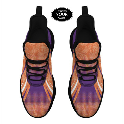 Max Sowl-25-yy-Clemson-1-6, Personalized Clemson Tigers Custom Max Sowl Shoes, Personalized Skull Sport Footwear, Custom Color-Blocked Running Shoes