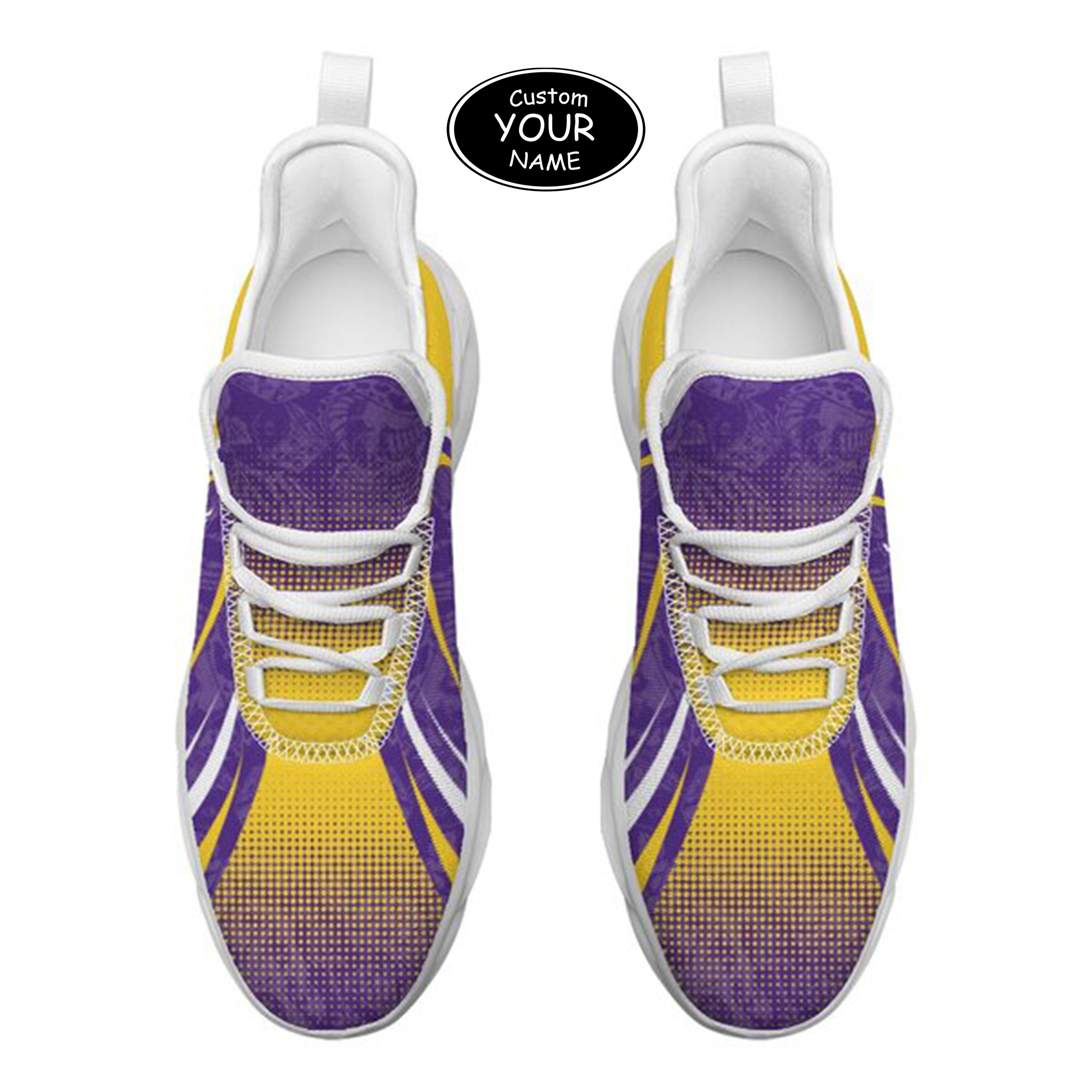 Max Sowl-25-yy-Baton Rouge-6-6, Personalized LSU Tigers Custom Max Sowl Shoes, Personalized Skull Sport Footwear, Custom Color-Blocked Running Shoes