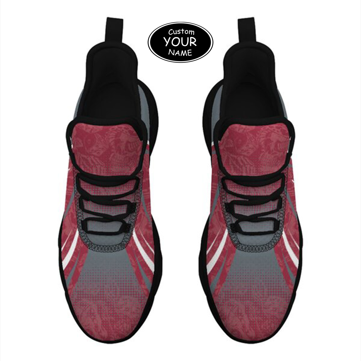 Max Sowl-25-yy-Pullman-10-6, Personalized Washington State Cougars Custom Max Sowl Shoes, Personalized Skull Sport Footwear, Custom Color-Blocked Running Shoes