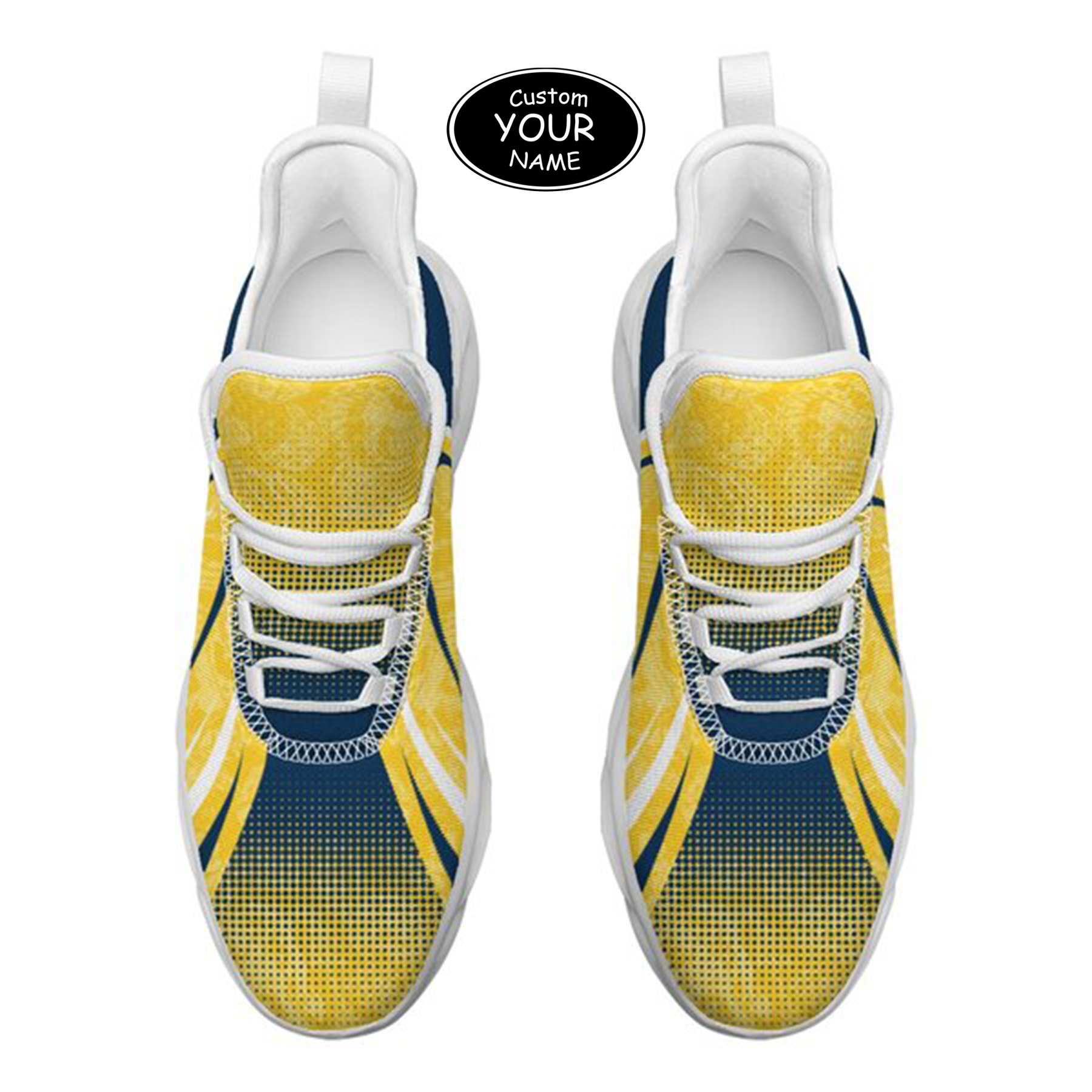Max Sowl-25-yy-Ann Arbor-14-6, Personalized Michigan Wolverines Custom Max Sowl Shoes, Personalized Skull Sport Footwear, Custom Color-Blocked Running Shoes
