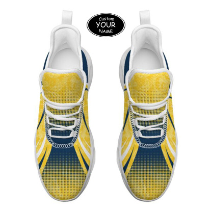 Max Sowl-25-yy-Ann Arbor-14-6, Personalized Michigan Wolverines Custom Max Sowl Shoes, Personalized Skull Sport Footwear, Custom Color-Blocked Running Shoes