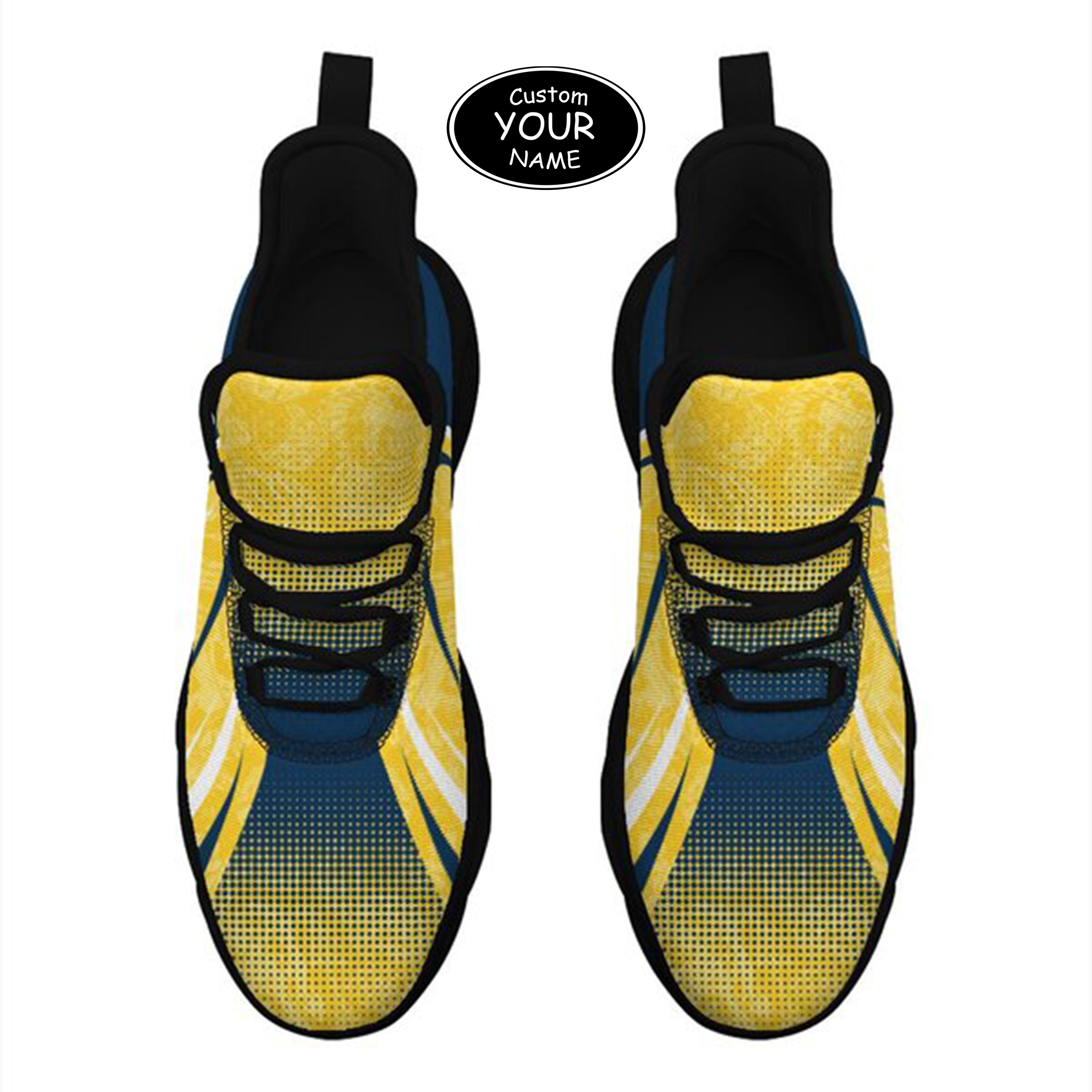 Max Sowl-25-yy-Ann Arbor-14-6, Personalized Michigan Wolverines Custom Max Sowl Shoes, Personalized Skull Sport Footwear, Custom Color-Blocked Running Shoes