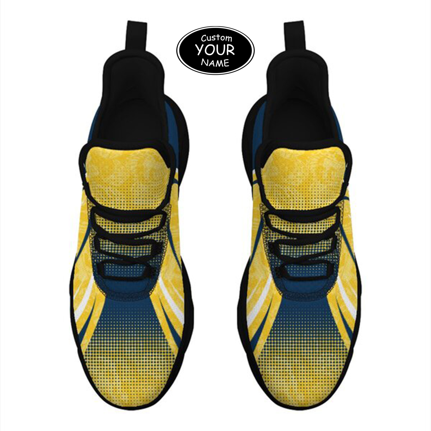 Max Sowl-25-yy-Ann Arbor-14-6, Personalized Michigan Wolverines Custom Max Sowl Shoes, Personalized Skull Sport Footwear, Custom Color-Blocked Running Shoes