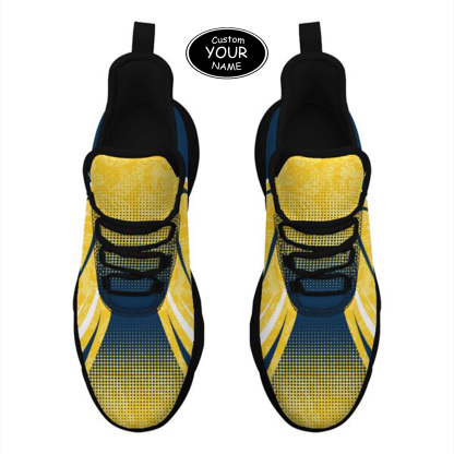 Max Sowl-25-yy-Ann Arbor-14-6, Personalized Michigan Wolverines Custom Max Sowl Shoes, Personalized Skull Sport Footwear, Custom Color-Blocked Running Shoes