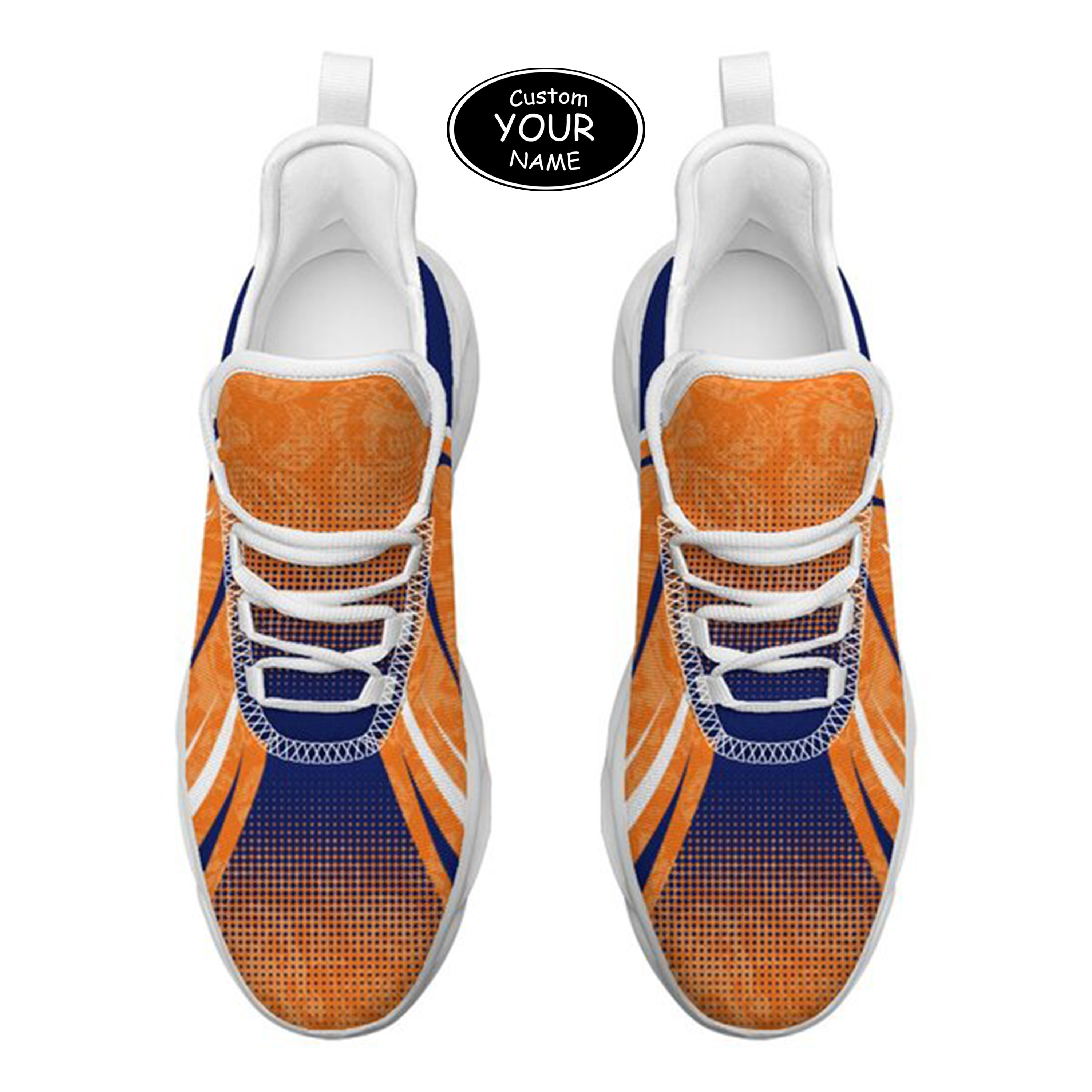 Max Sowl-25-yy-Syracuse-15-6, Personalized Syracuse Orange Custom Max Sowl Shoes, Personalized Skull Sport Footwear, Custom Color-Blocked Running Shoes