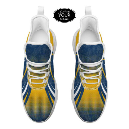 Max Sowl-25-yy-Morgantown-20-6, Personalized West Virginia Mountaineers Custom Max Sowl Shoes, Personalized Skull Sport Footwear, Custom Color-Blocked Running Shoes