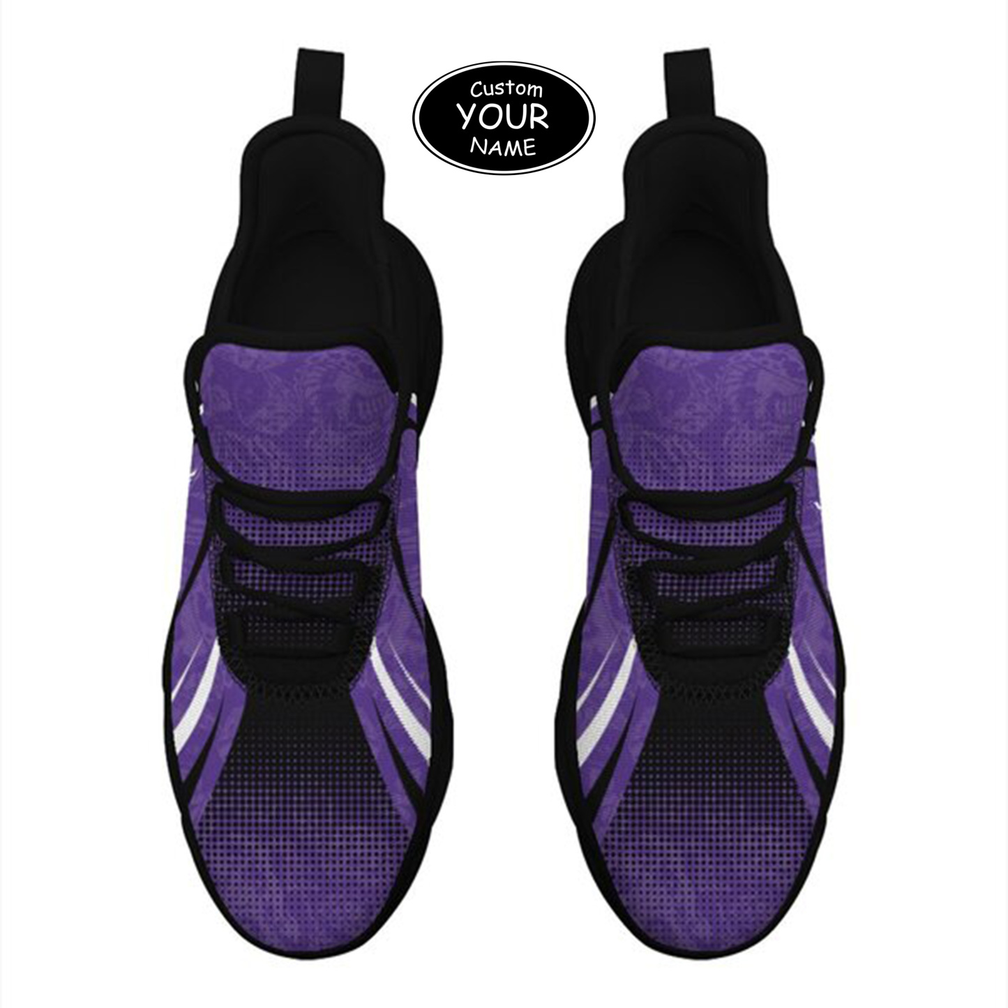 Max Sowl-25-yy-Evanston-21-6, Personalized Northwestern Wildcats Custom Max Sowl Shoes, Personalized Skull Sport Footwear, Custom Color-Blocked Running Shoes