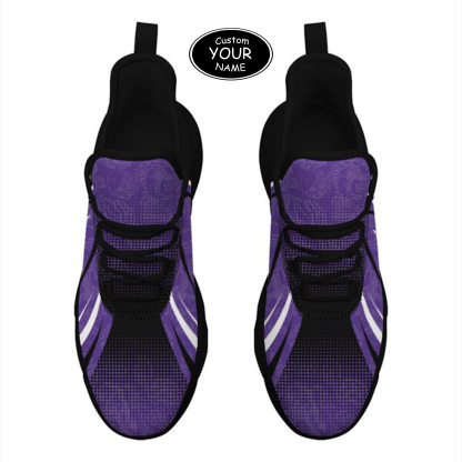 Max Sowl-25-yy-Evanston-21-6, Personalized Northwestern Wildcats Custom Max Sowl Shoes, Personalized Skull Sport Footwear, Custom Color-Blocked Running Shoes