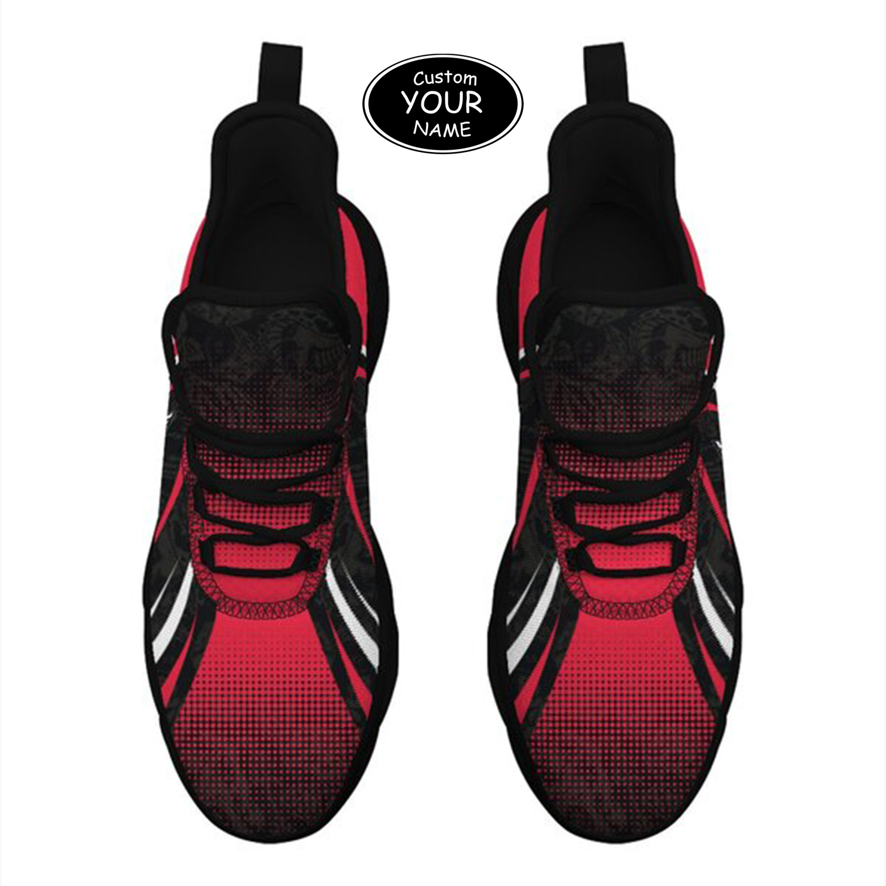 Max Sowl-25-yy-Cincinnati-24-6, Personalized Cincinnati Bearcats Custom Max Sowl Shoes, Personalized Skull Sport Footwear, Custom Color-Blocked Running Shoes