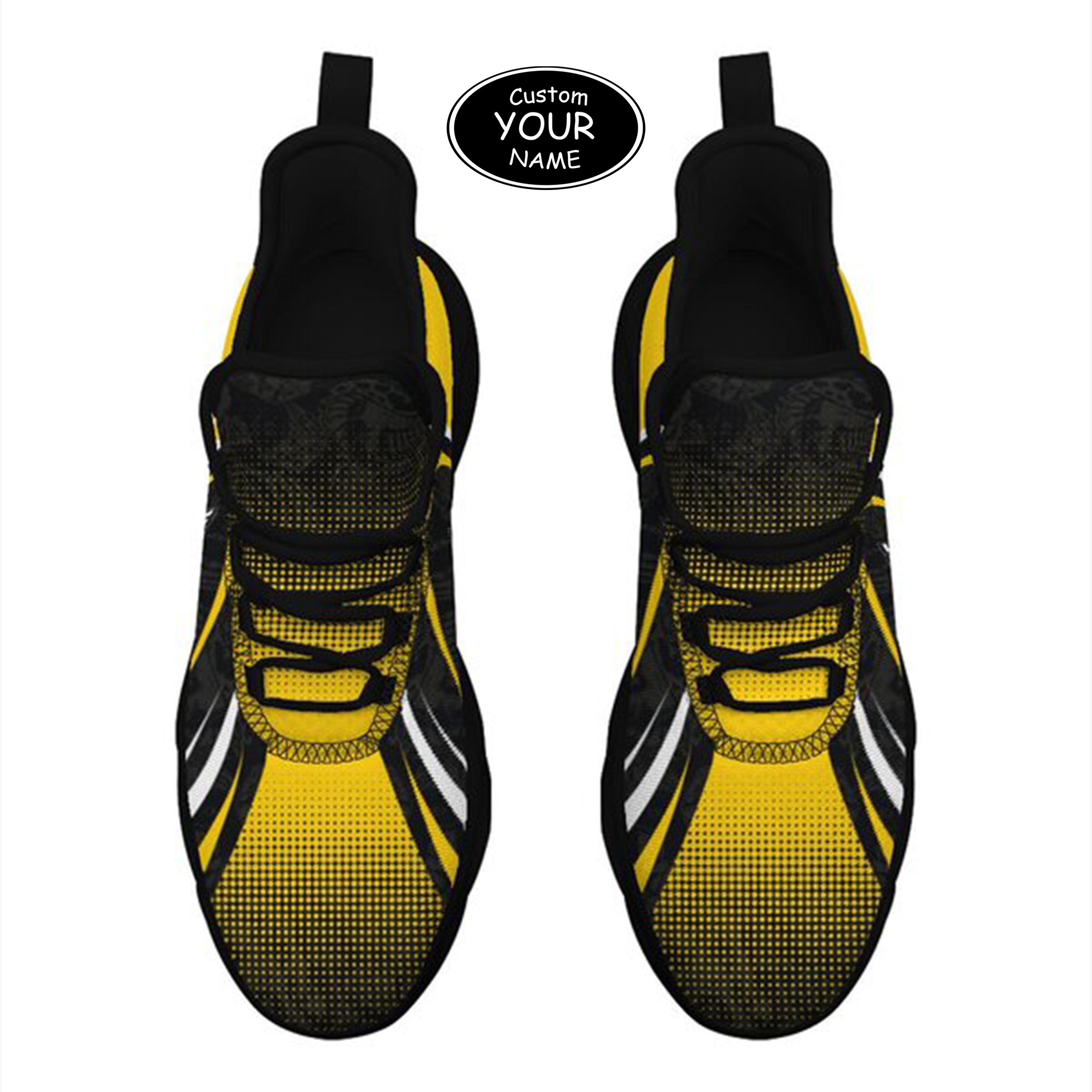 Max Sowl-25-yy-Iowa City-25-6, Personalized Iowa Hawkeyes Custom Max Sowl Shoes, Personalized Skull Sport Footwear, Custom Color-Blocked Running Shoes