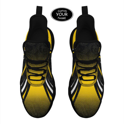 Max Sowl-25-yy-Iowa City-25-6, Personalized Iowa Hawkeyes Custom Max Sowl Shoes, Personalized Skull Sport Footwear, Custom Color-Blocked Running Shoes