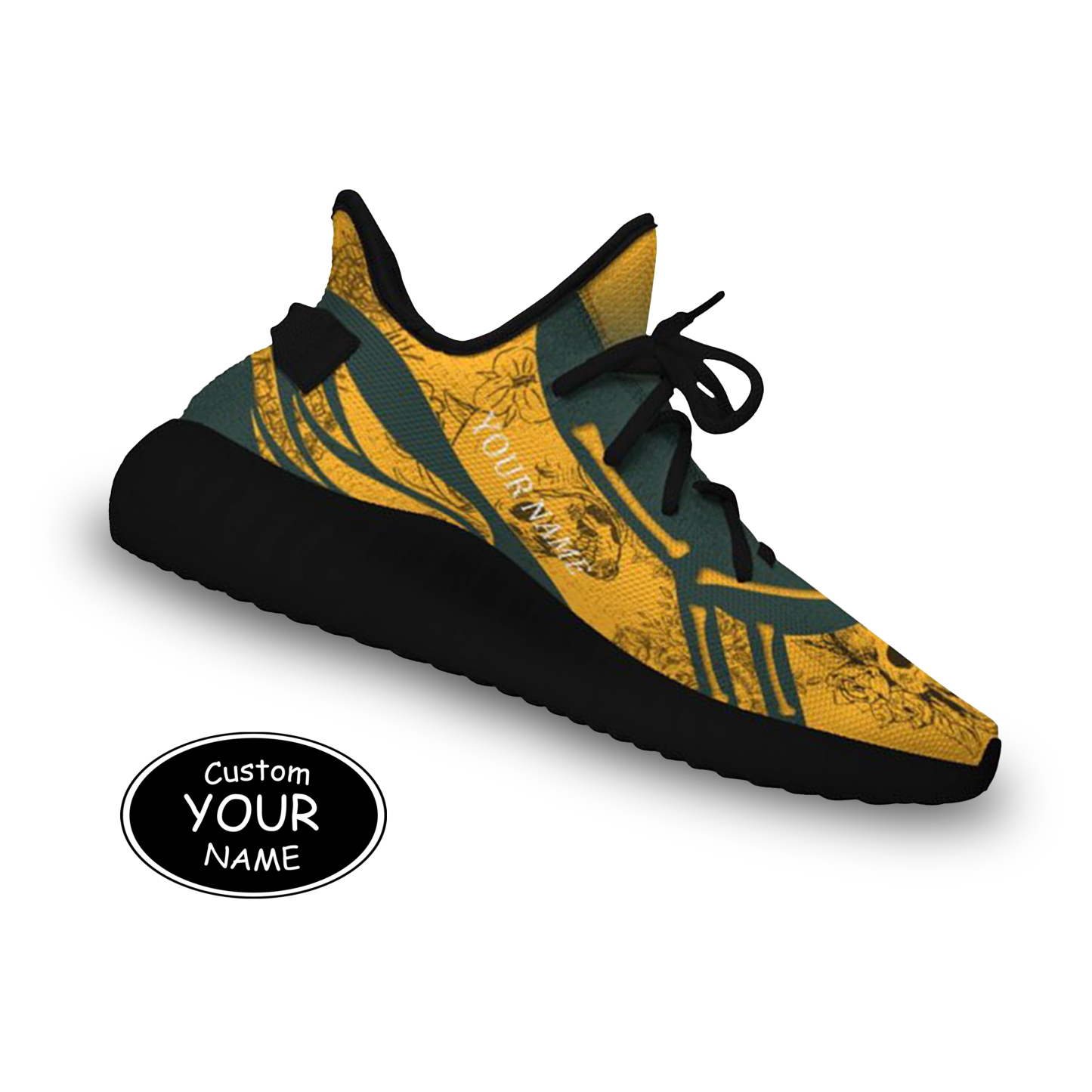 SH051-25-cy-Green Bay-13-1，Personalized  Green Bay Sneakers, Custom Breathable Walking Shoes, Patriotic Running Shoes