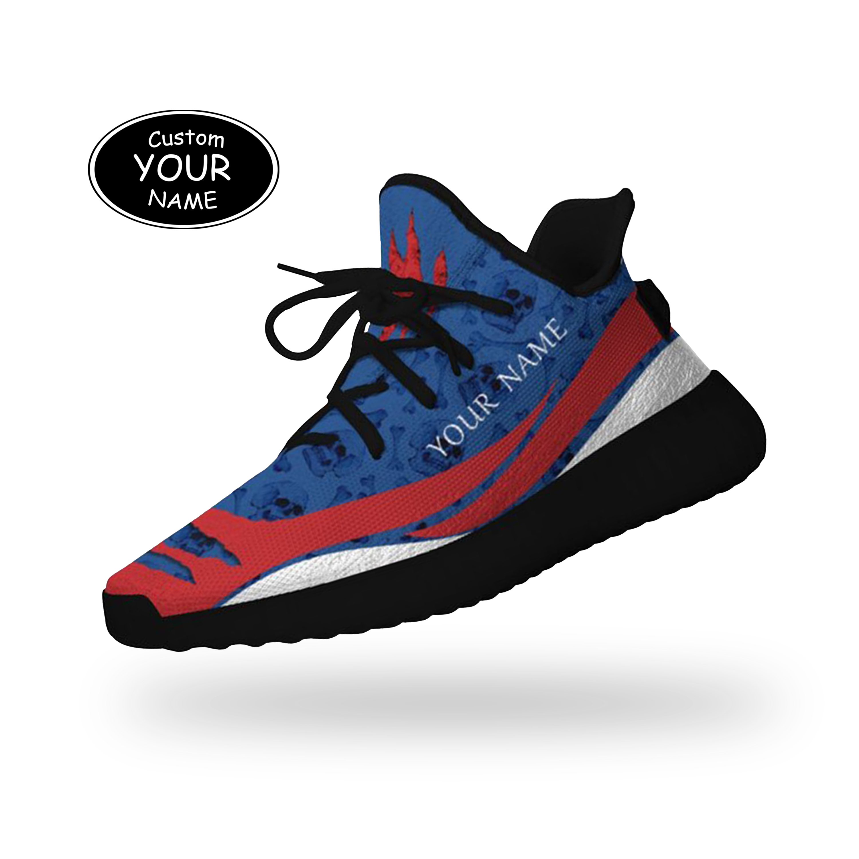 SH051-25-cy-Buffalo-4-3，Personalized  Buffalo Sneakers, Custom Breathable Walking Shoes, Patriotic Running Shoes
