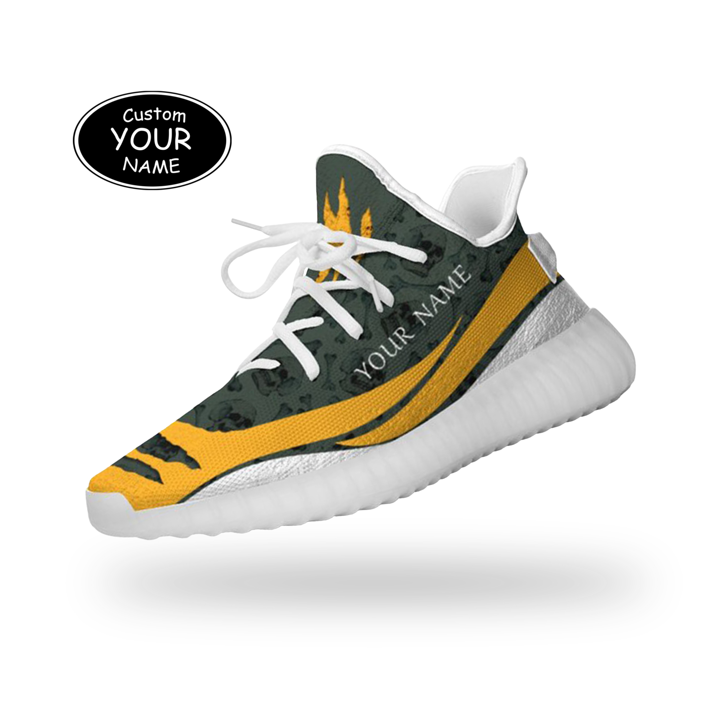 SH051-25-cy-Green Bay-13-3，Personalized  Green Bay Sneakers, Custom Breathable Walking Shoes, Patriotic Running Shoes