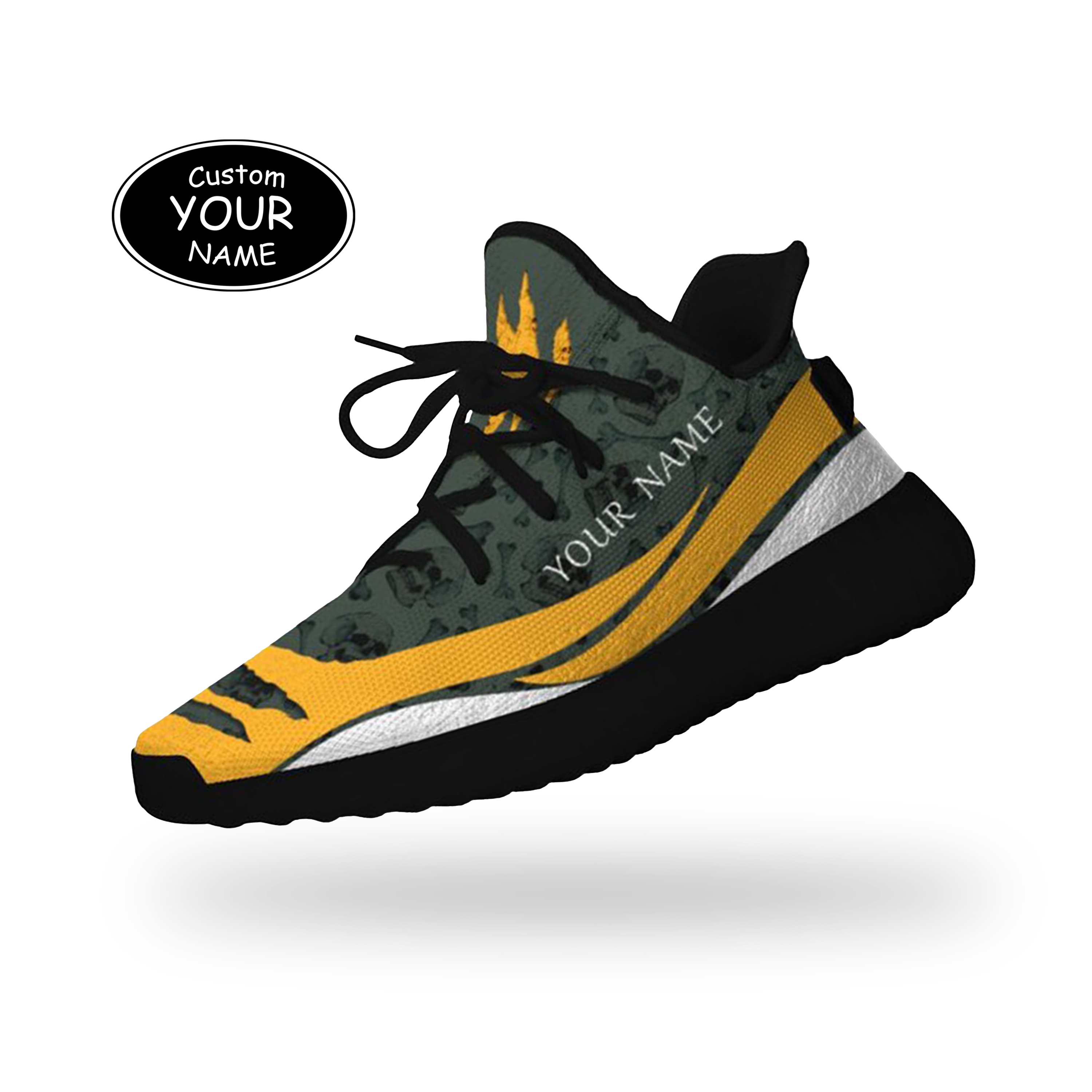 SH051-25-cy-Green Bay-13-3，Personalized  Green Bay Sneakers, Custom Breathable Walking Shoes, Patriotic Running Shoes