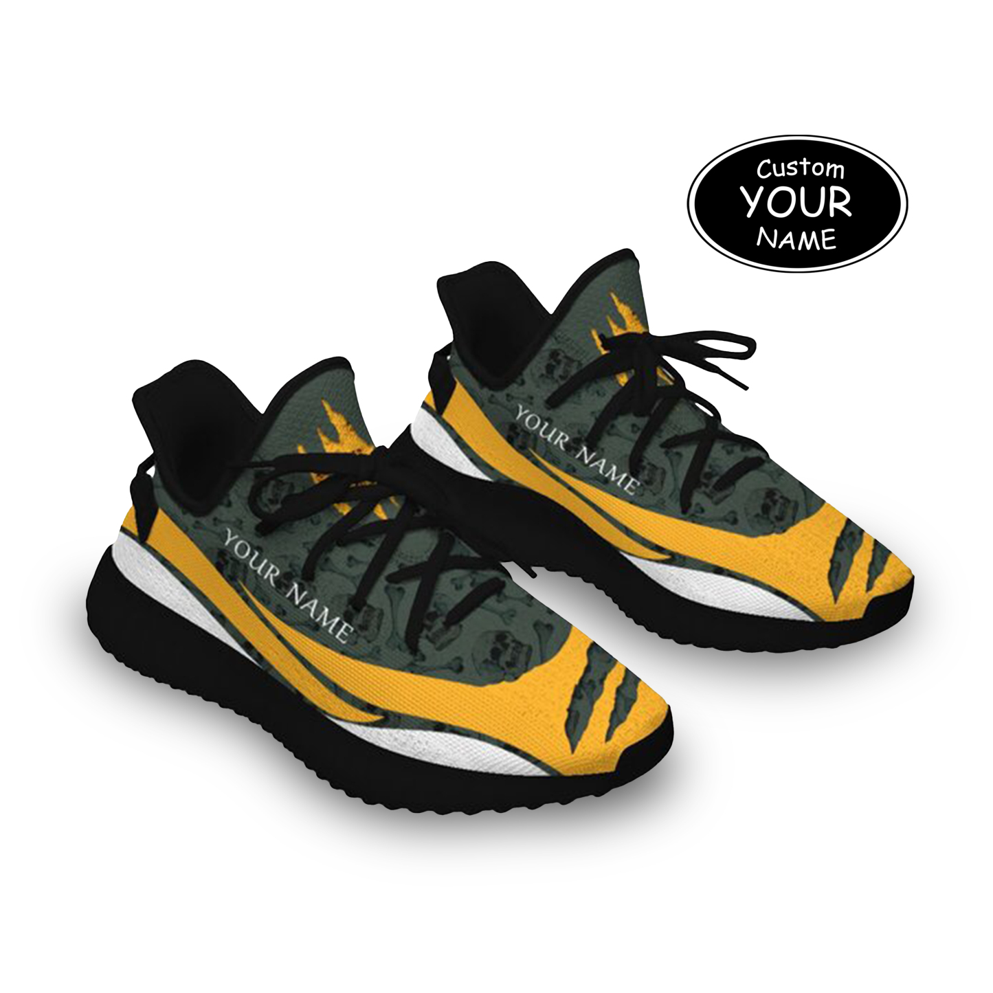 SH051-25-cy-Green Bay-13-3，Personalized  Green Bay Sneakers, Custom Breathable Walking Shoes, Patriotic Running Shoes