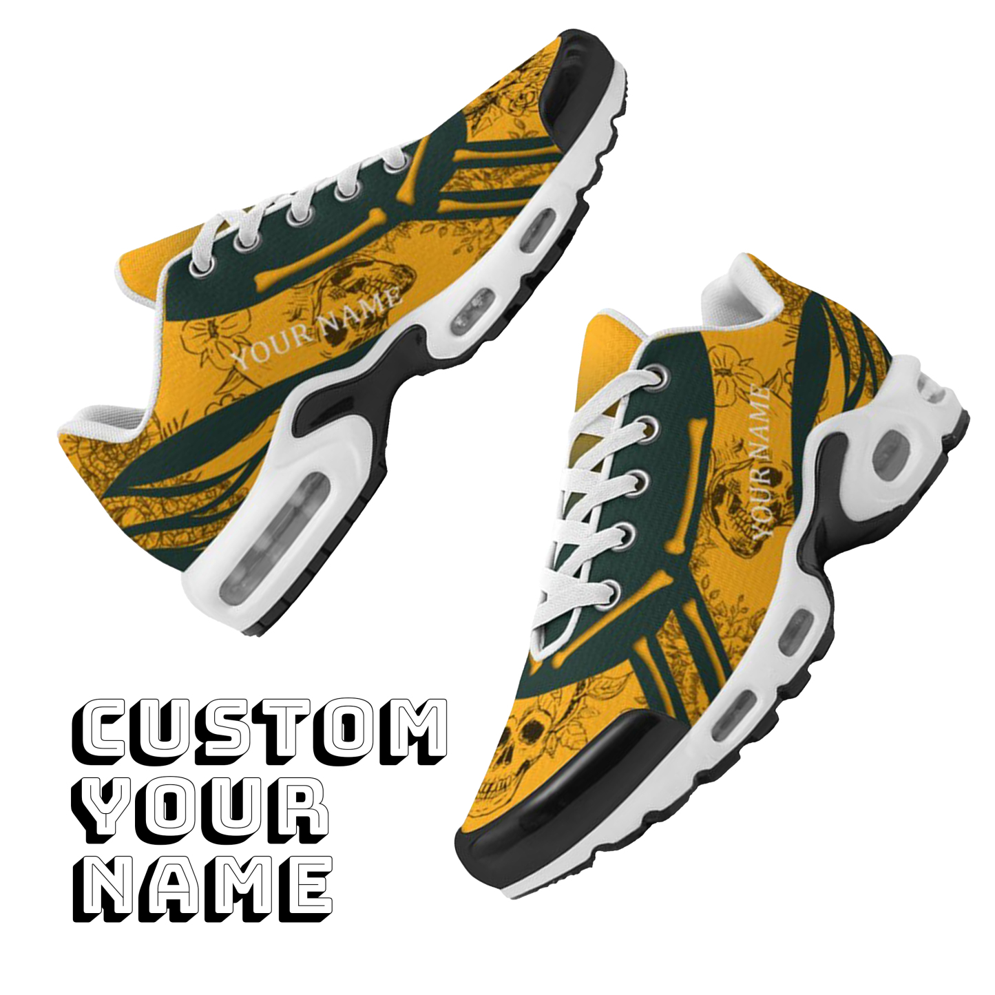 TN-25-cy-Green Bay-13-1，Personalized  Green Bay Sneakers, Custom Breathable Walking Shoes, Patriotic Running Shoes