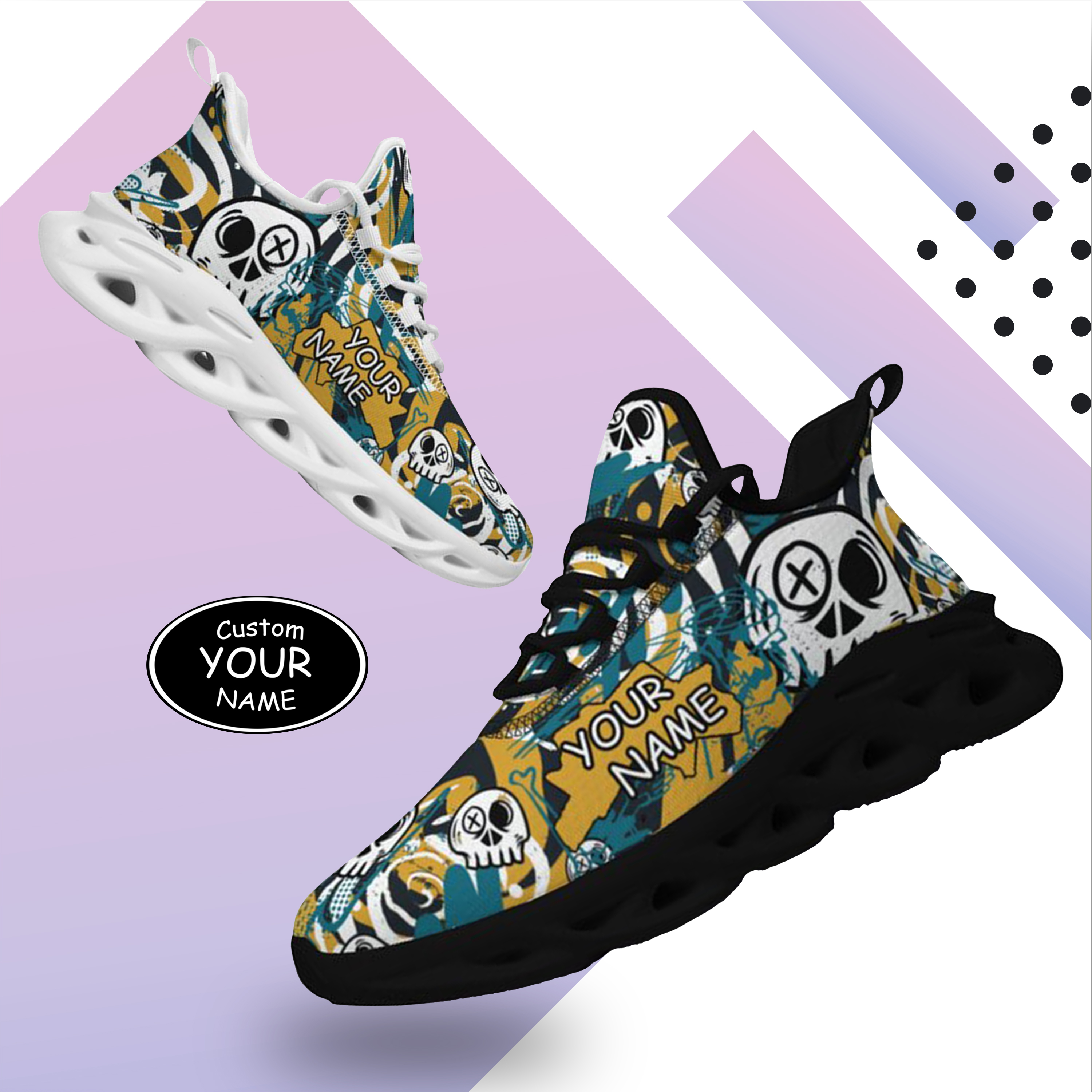 Max Sowl-25-cy-Jacksonville-16-7, Personalized Jacksonville Sneakers, Custom Breathable Walking Shoes, Patriotic Running Shoes