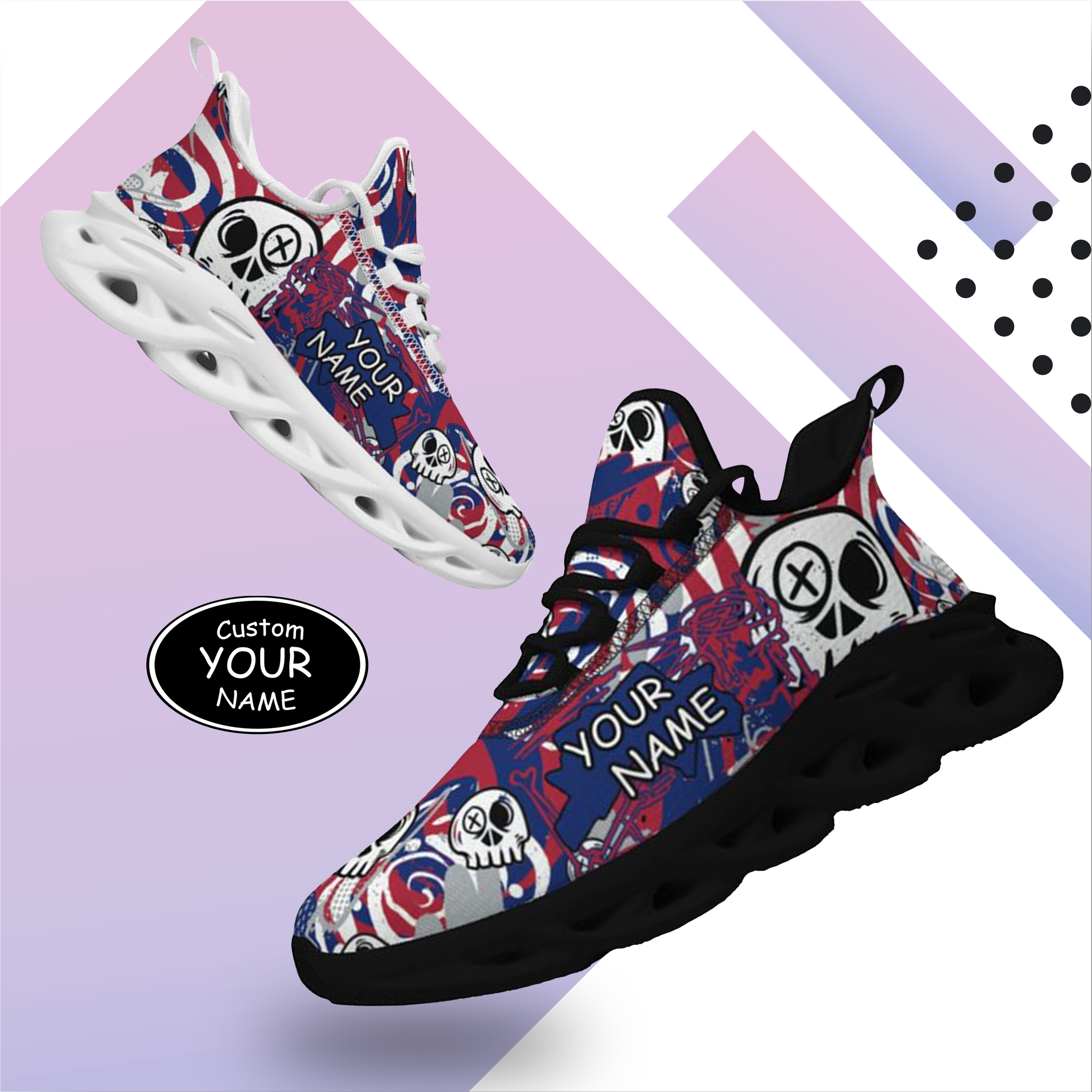 Max Sowl-25-cy-New York-21-7, Personalized New York Sneakers, Custom Breathable Walking Shoes, Patriotic Running Shoes