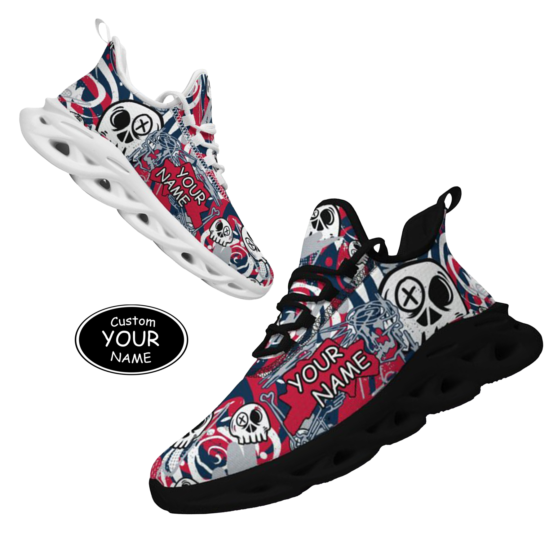 Max Sowl-25-cy-New England-26-7, Personalized New England Sneakers, Custom Breathable Walking Shoes, Patriotic Running Shoes