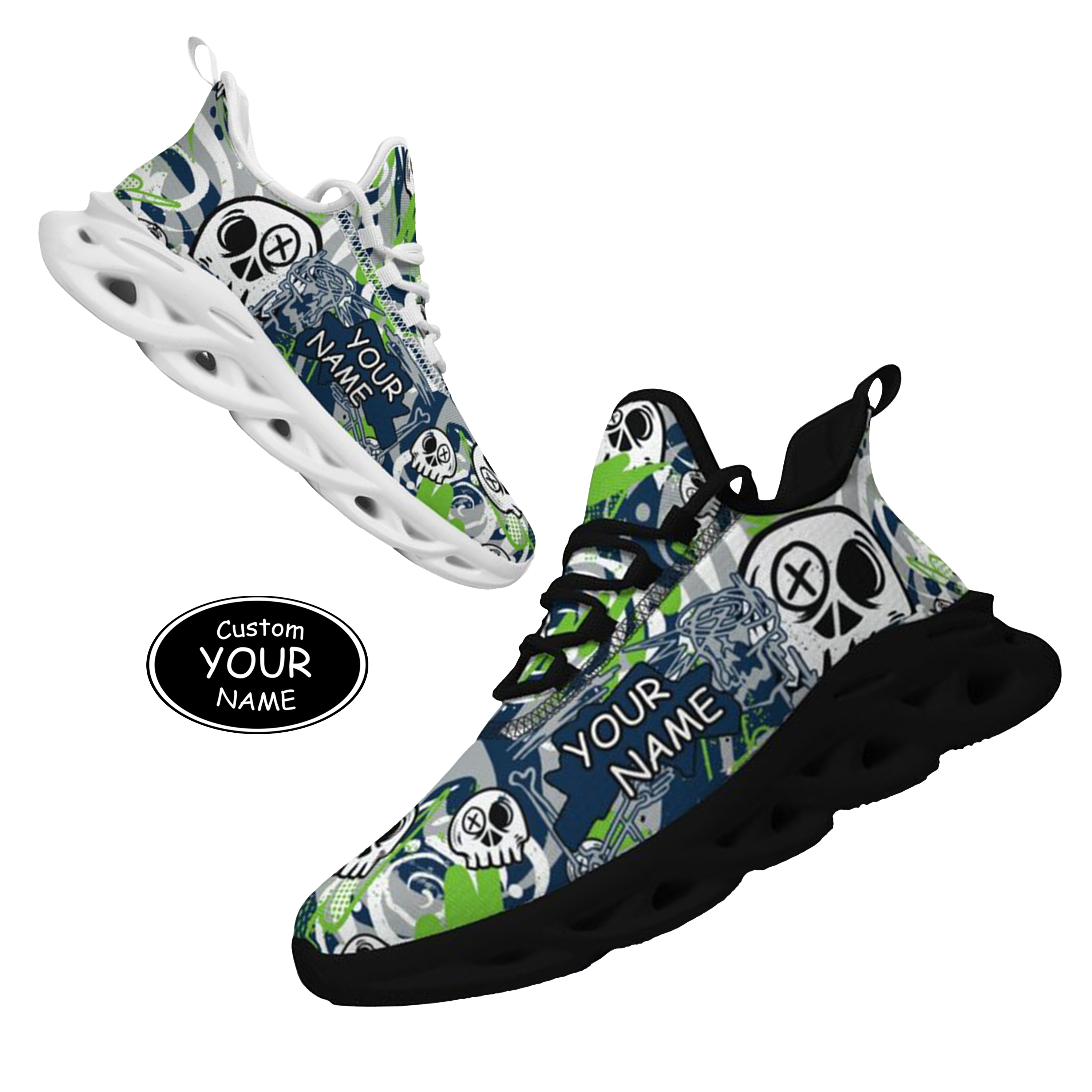 Max Sowl-25-cy-Seattle-27-7, Personalized Seattle Sneakers, Custom Breathable Walking Shoes, Patriotic Running Shoes